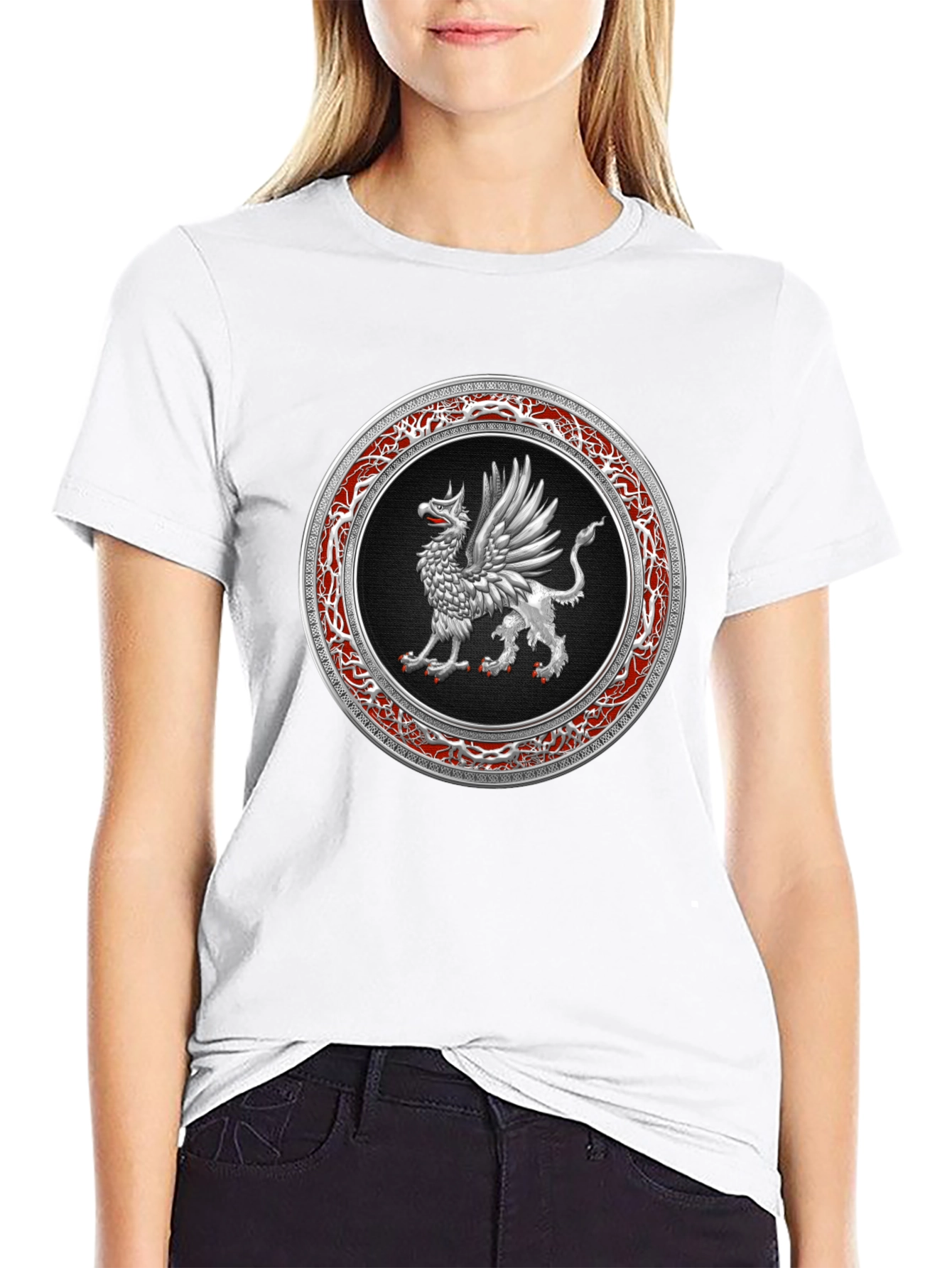Black Griffin Emblem Black T-Shirt view 9