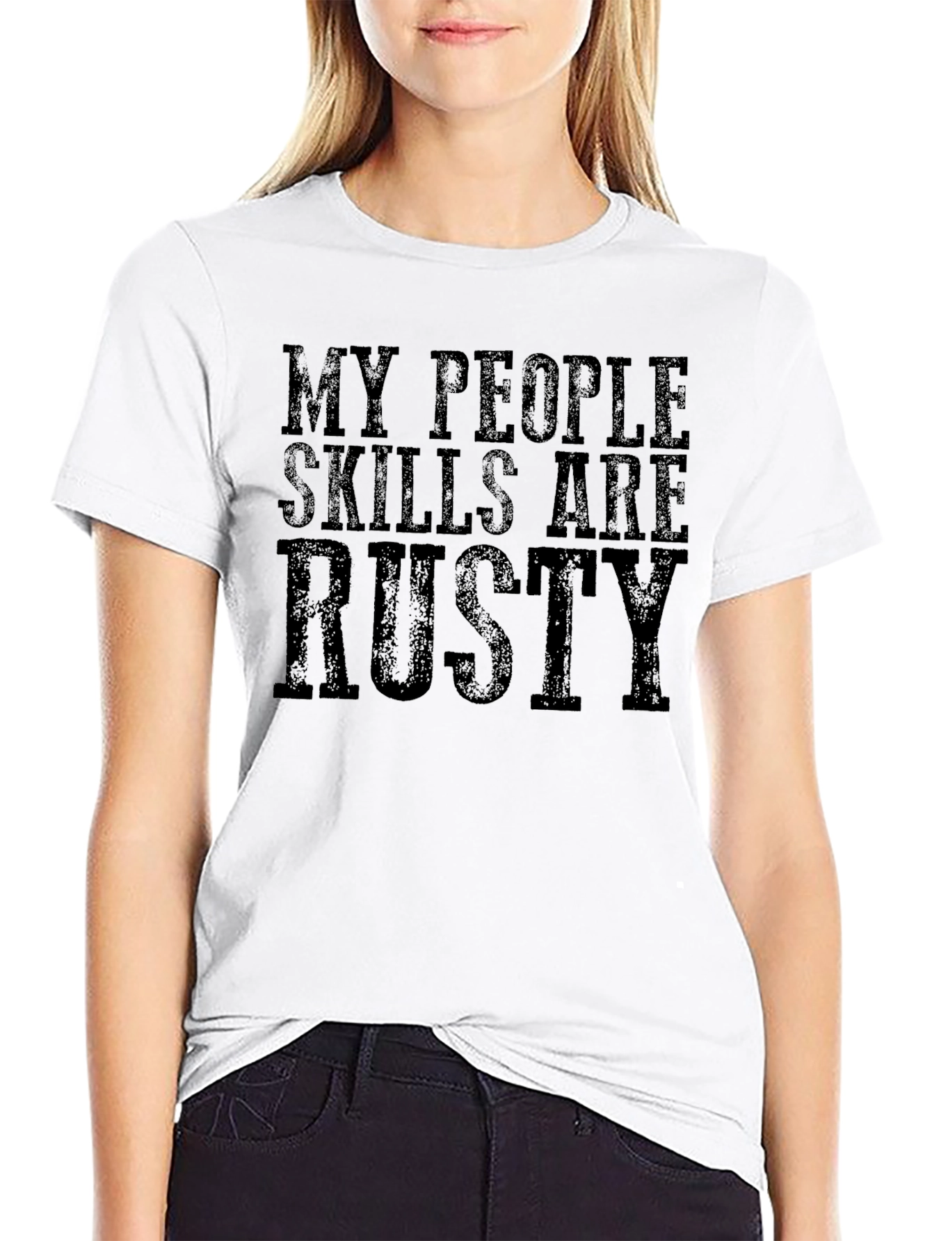 Black Funny 'My People Skills Are Rusty' Graphic Tee view 9