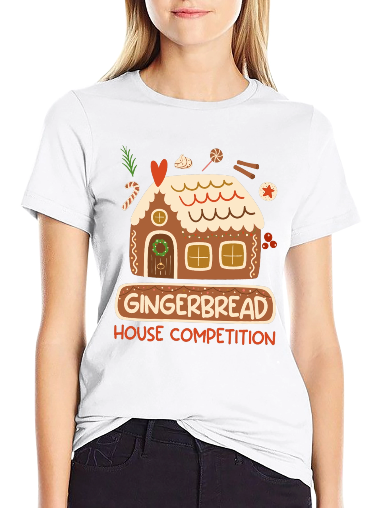 Black Gingerbread House Competition T-Shirt view 9