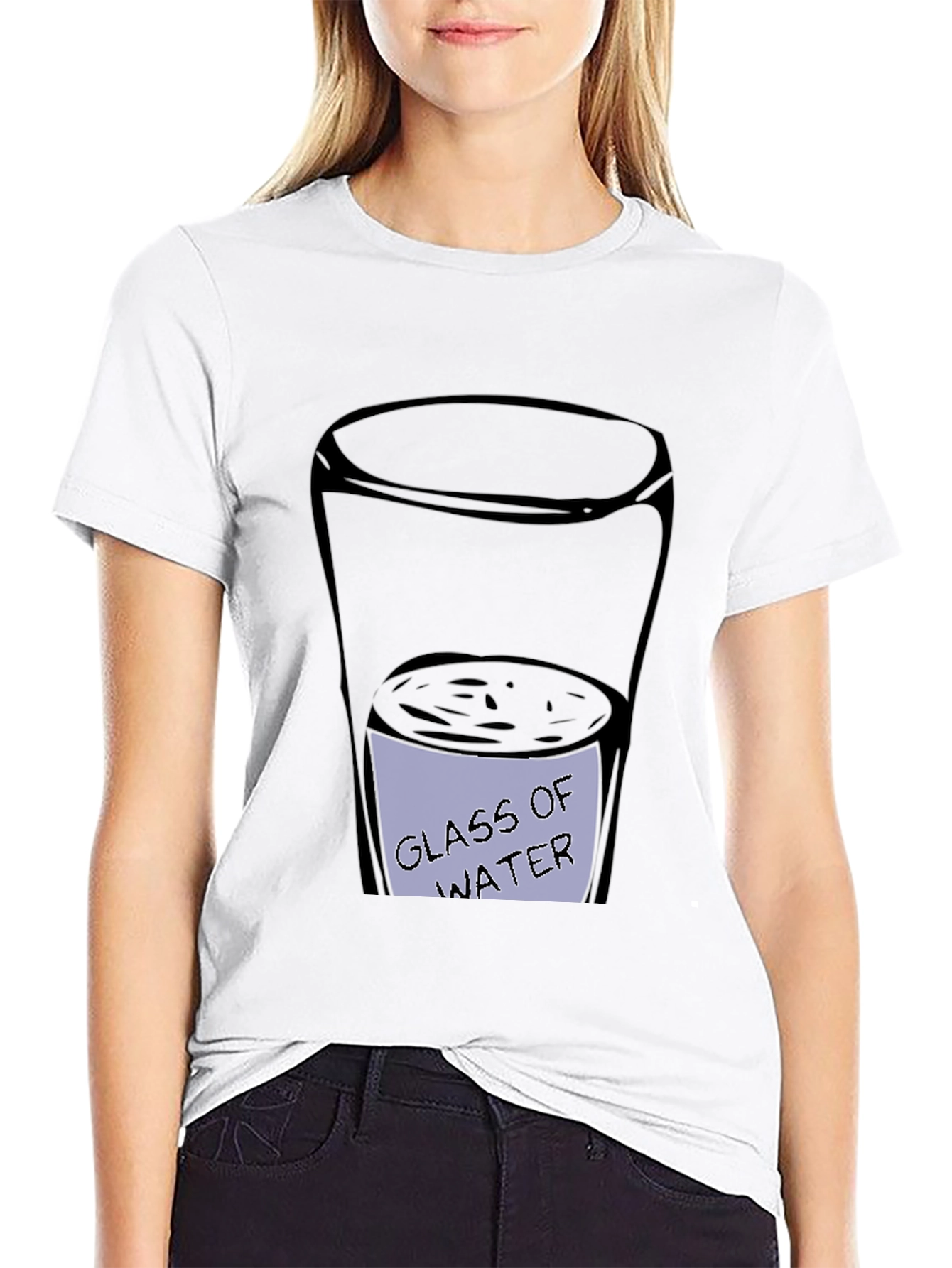 Black Glass of Water Graphic Tee - Casual Black T-Shirt view 9