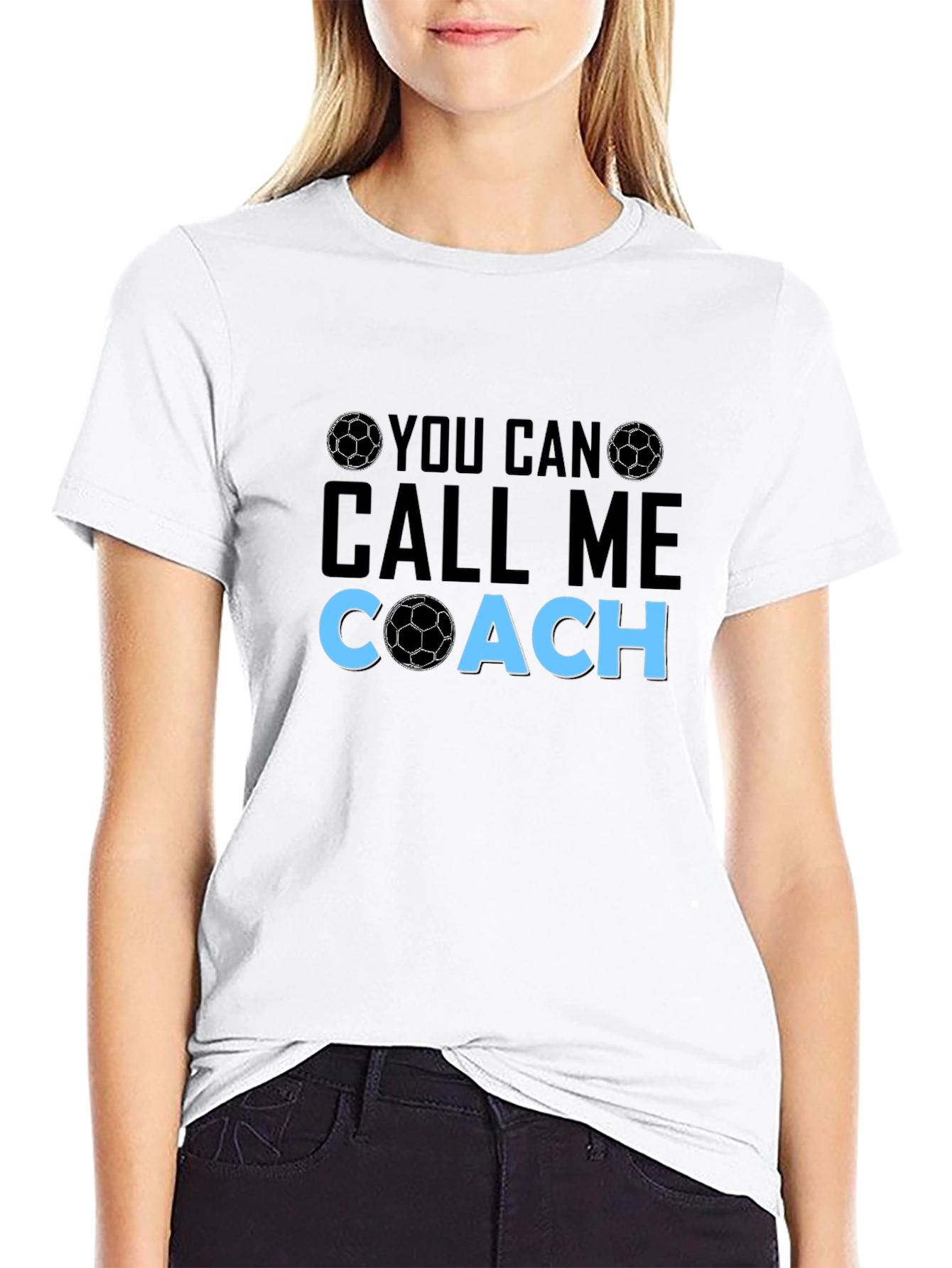 Black Soccer Coach Graphic T-Shirt view 9