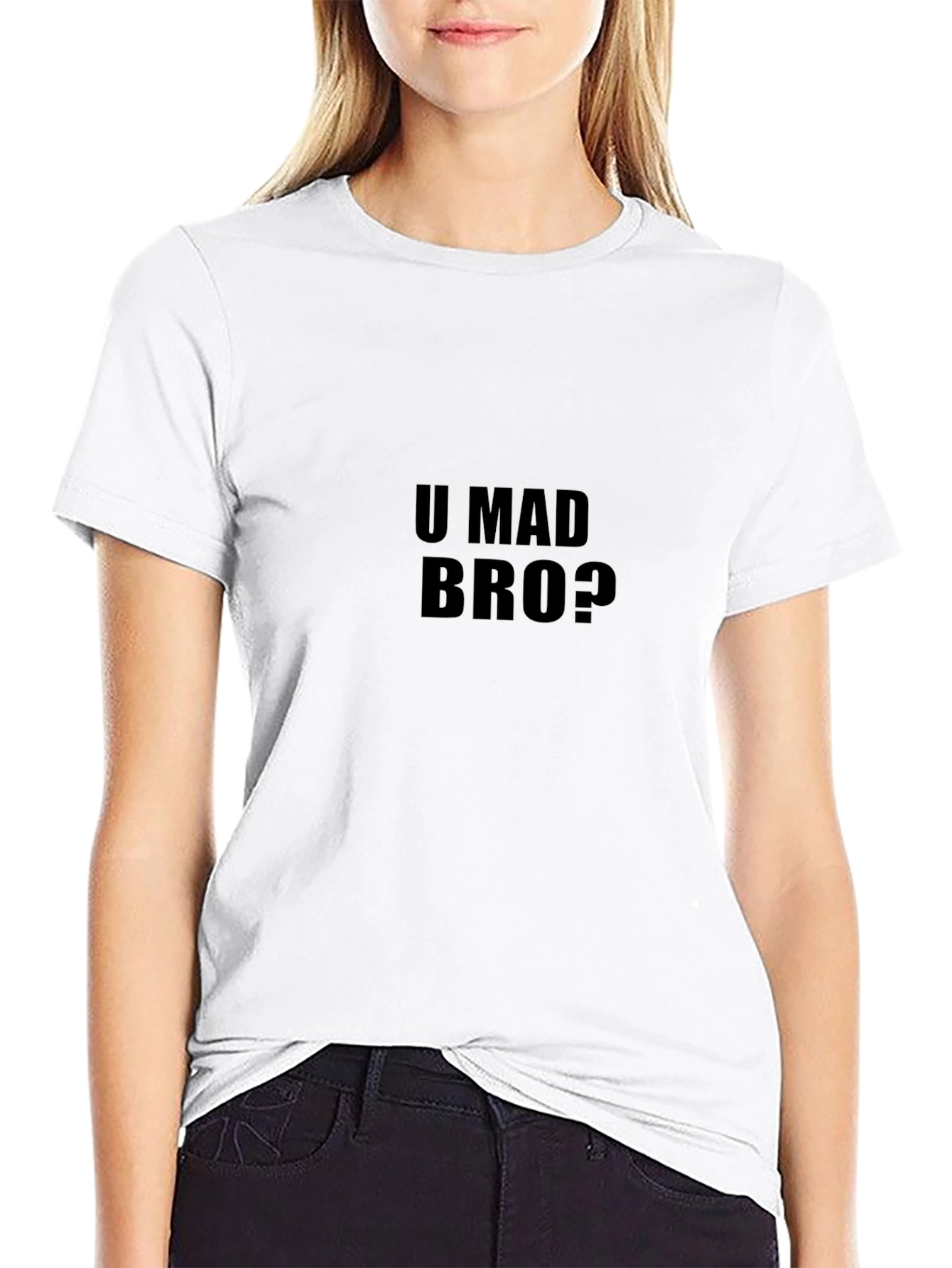 Black U Mad Bro? Black T-Shirt view 9