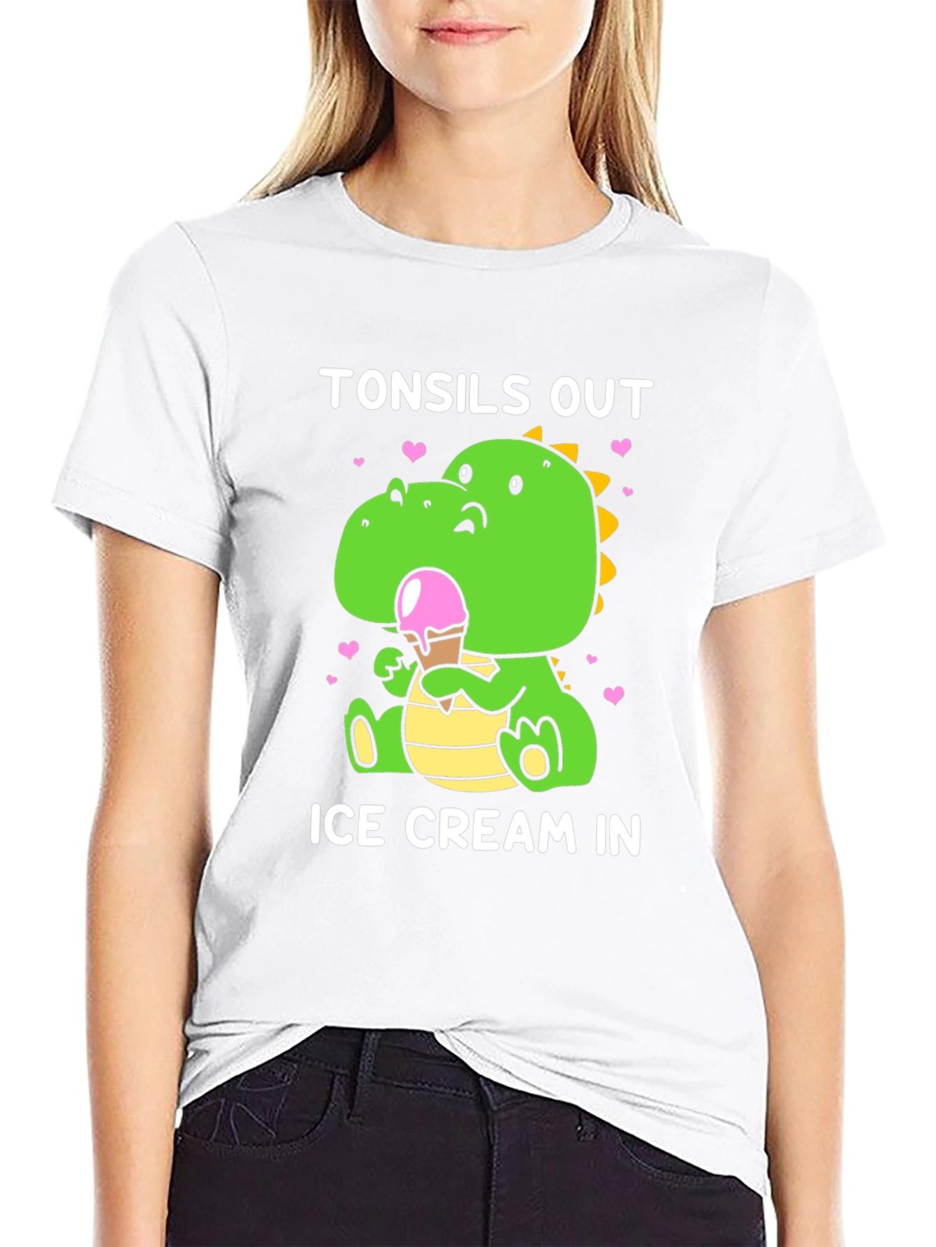 Black Tonsils Out Ice Cream In Dinosaur T-Shirt view 9