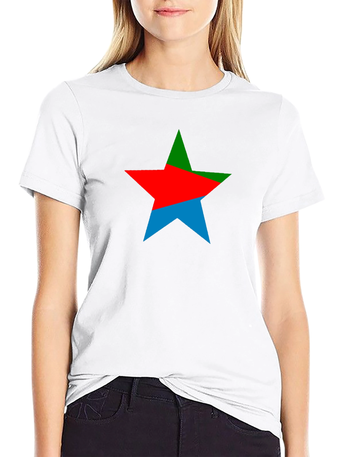 Black Colorful Star Graphic Black Tee view 9