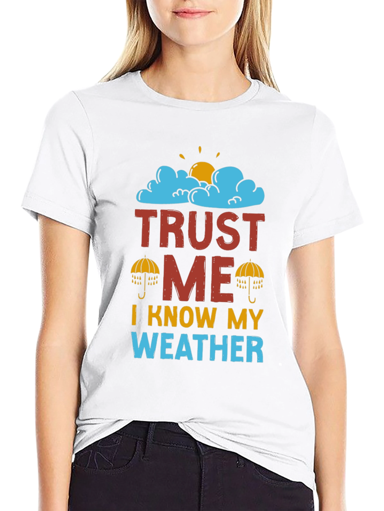 Black Trust Me I Know My Weather T-Shirt view 9