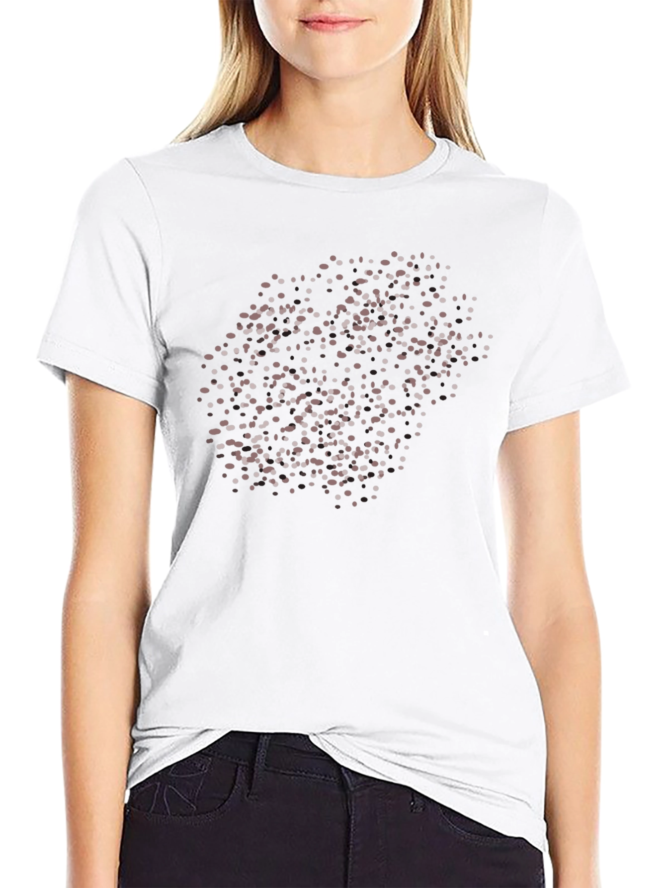 Black Abstract Dots T-Shirt - Modern Graphic Tee view 9