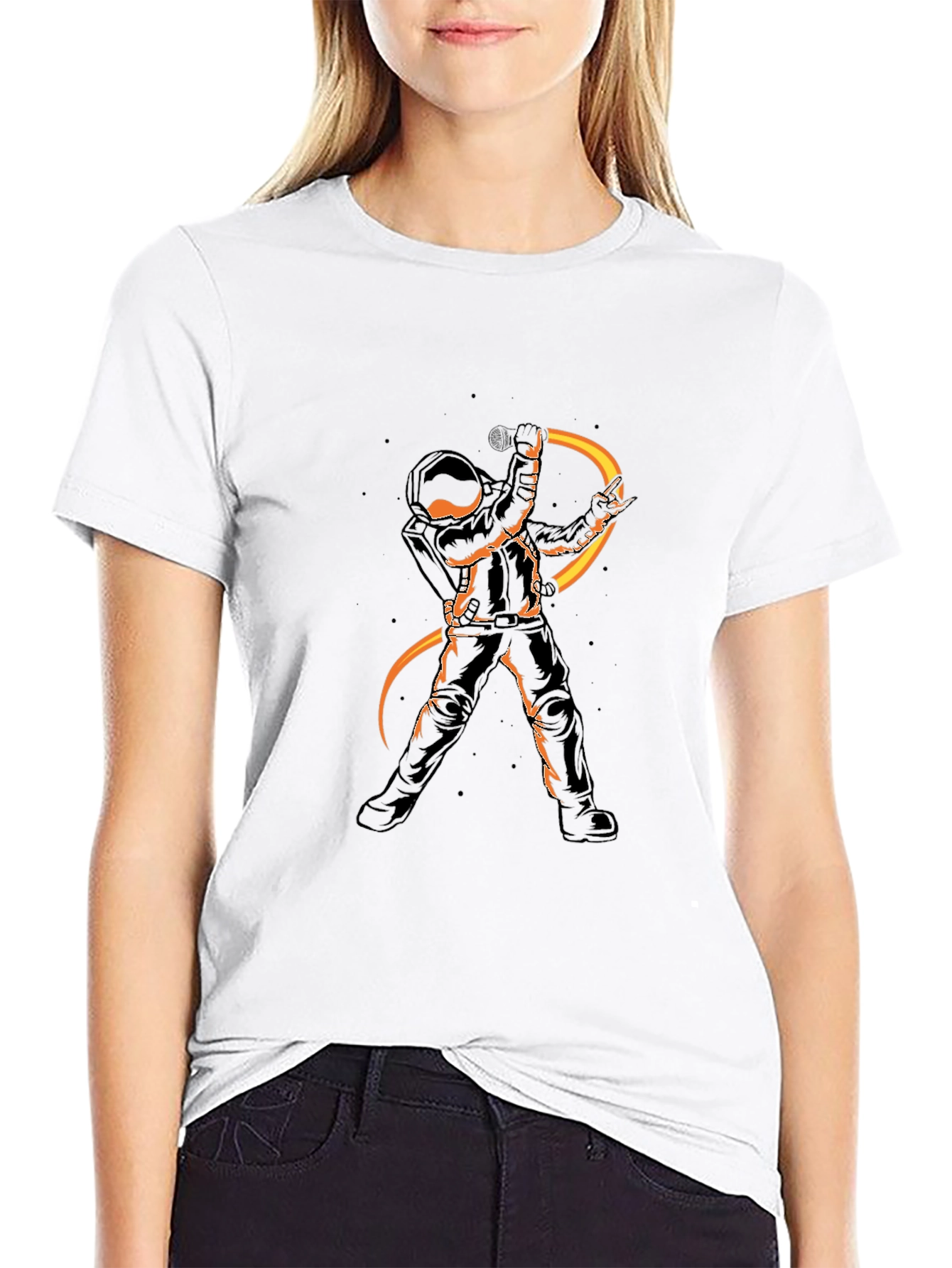 Black Astronaut Graphic Tee - Rock On in Style! view 9