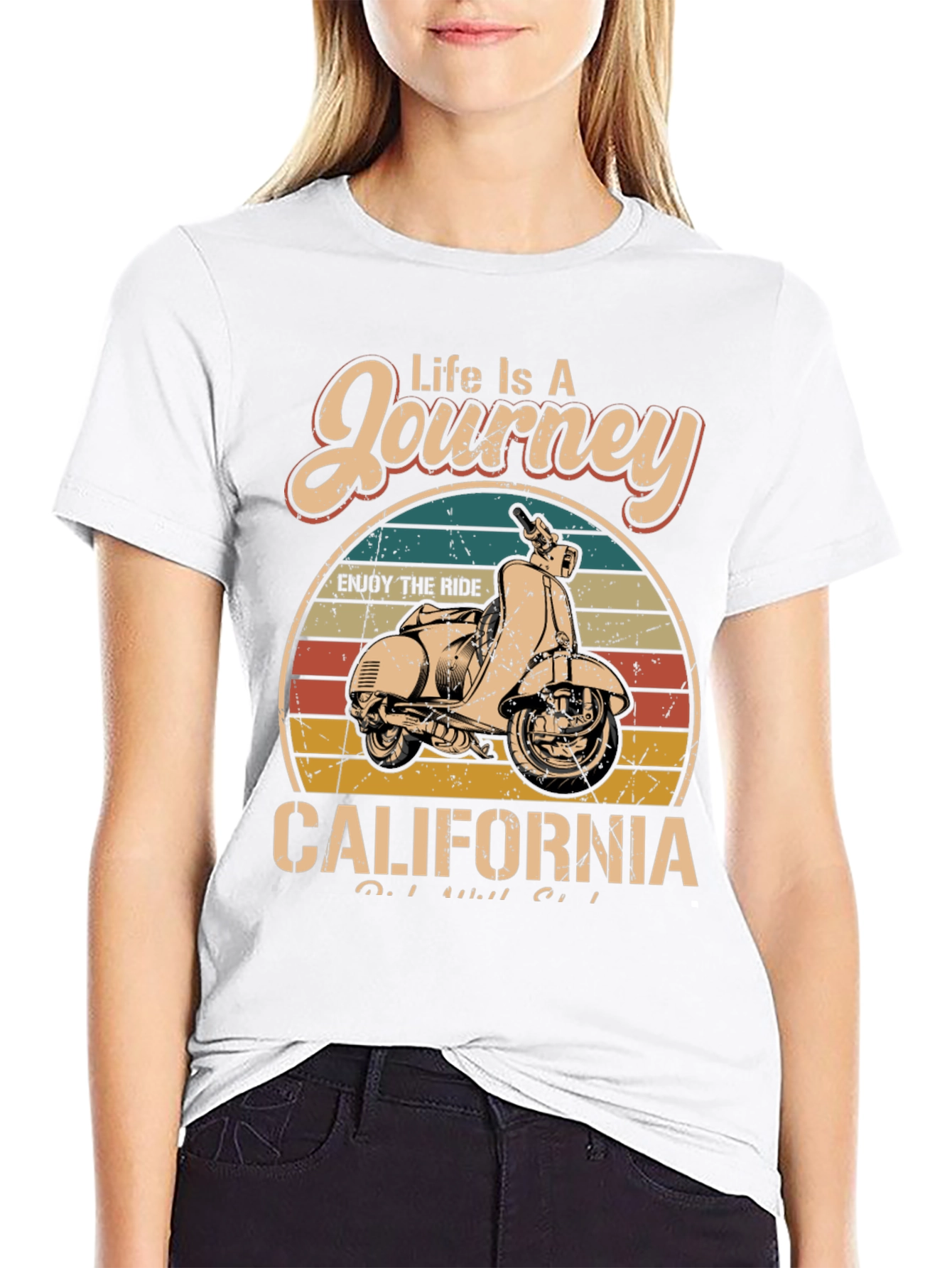 Black Vintage California Scooter T-Shirt view 9
