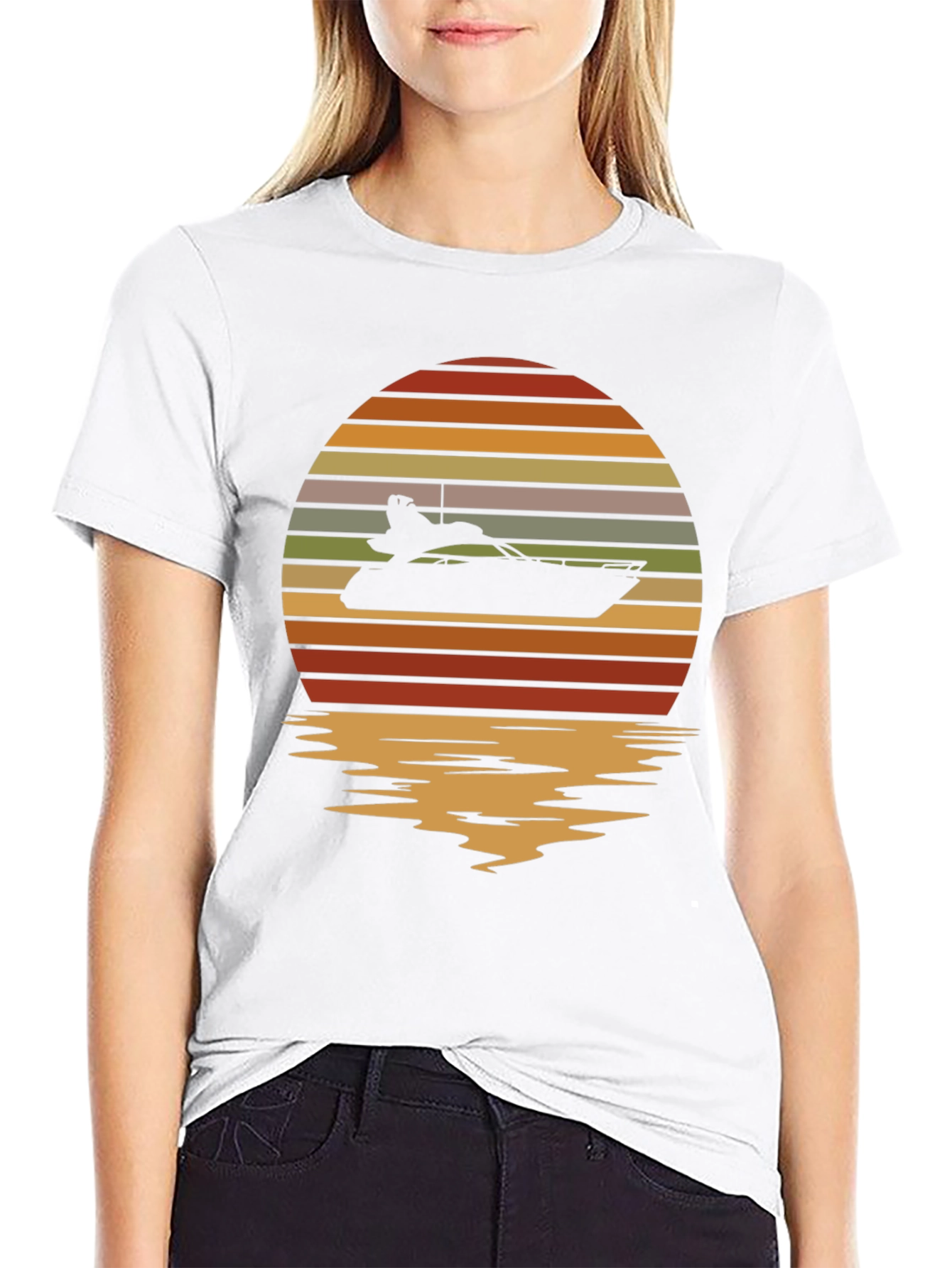 Black Sunset Yacht T-Shirt - Retro Boating Tee view 9