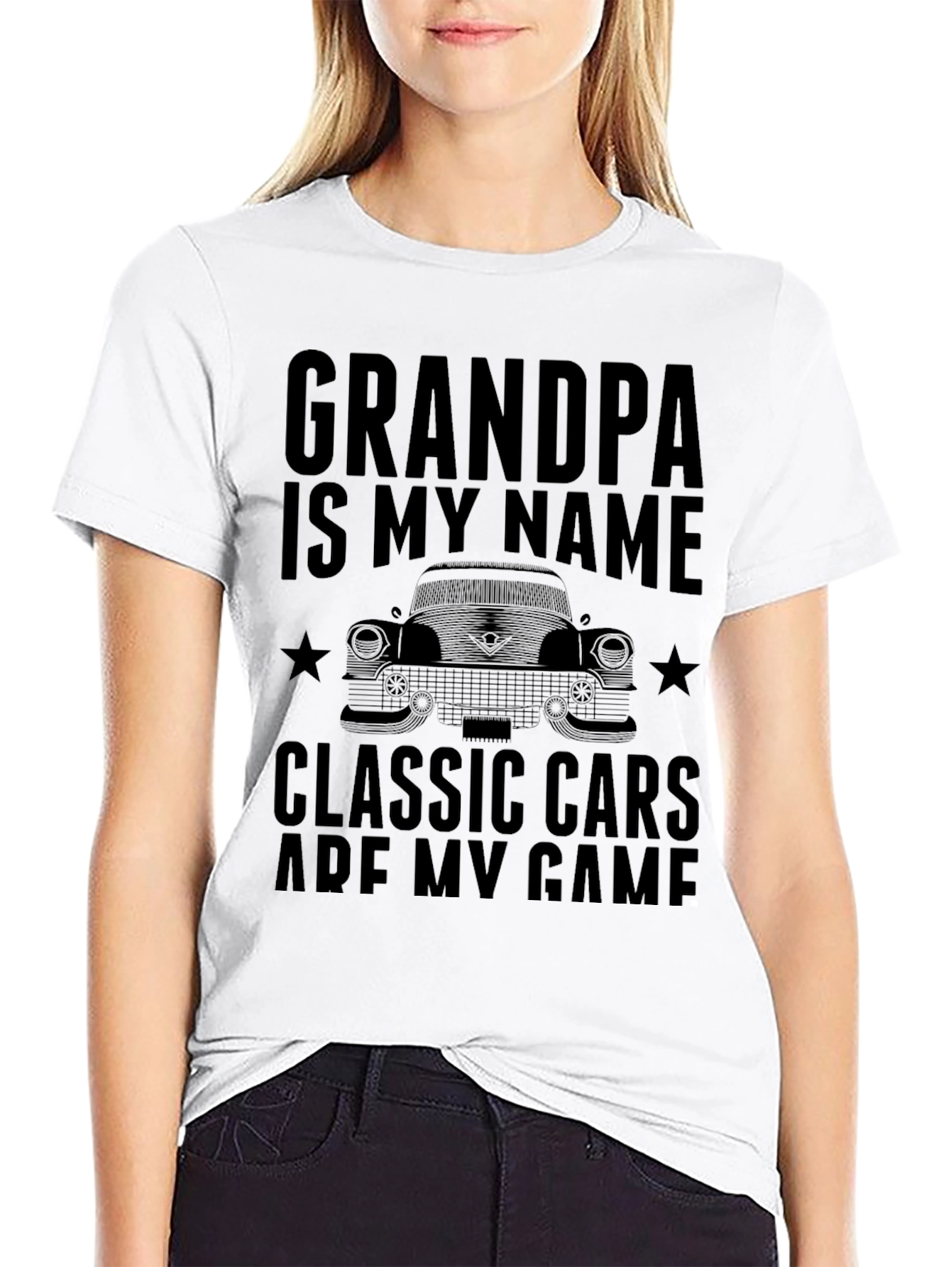 Black Grandpa Classic Cars T-Shirt - Black view 9