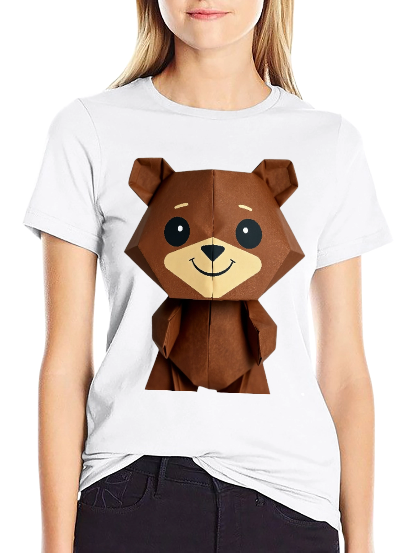 Black Geometric Bear Graphic Tee - Modern Streetwear view 9