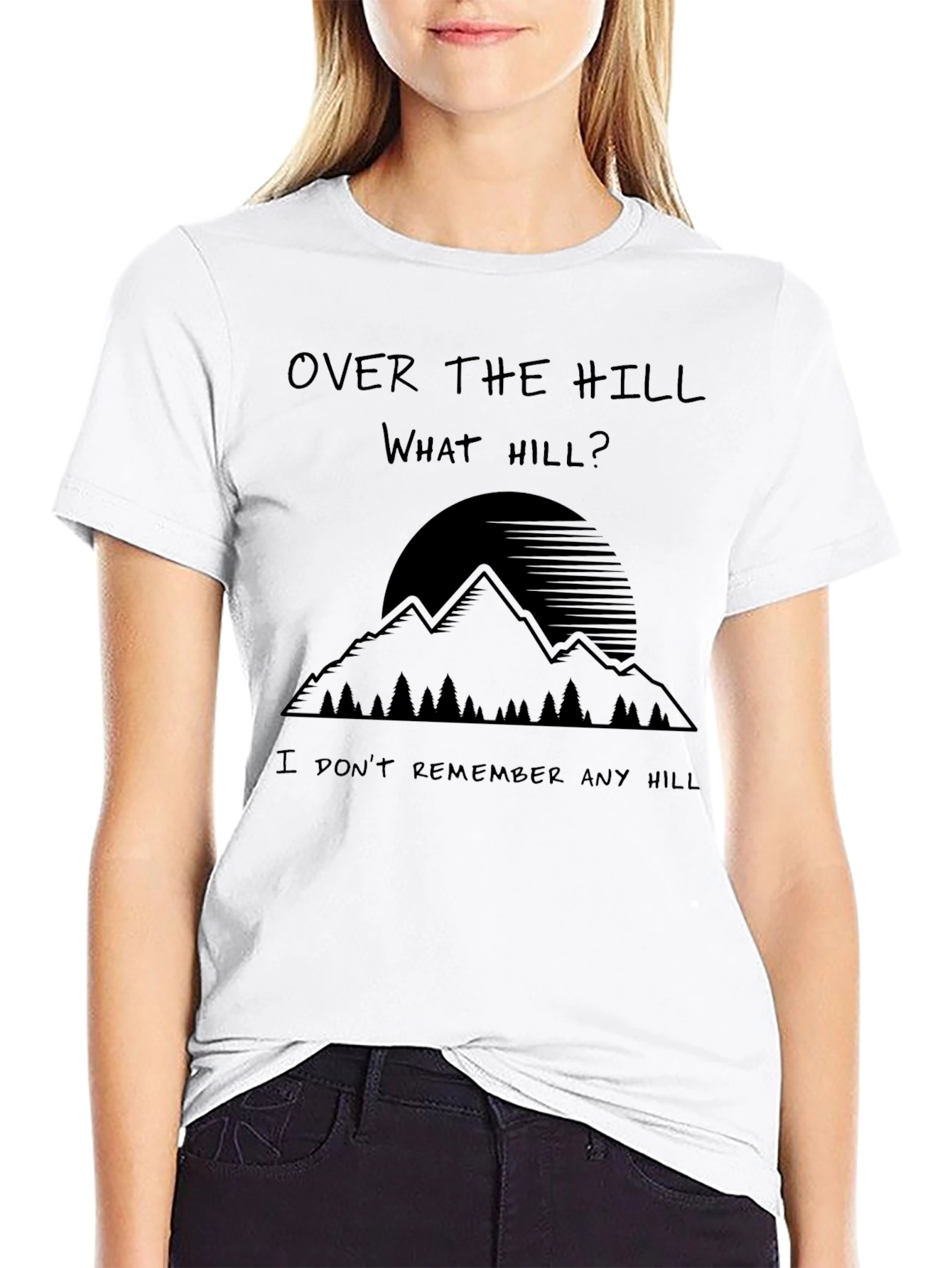 Black Over The Hill What Hill Men's Black Graphic Tee view 9