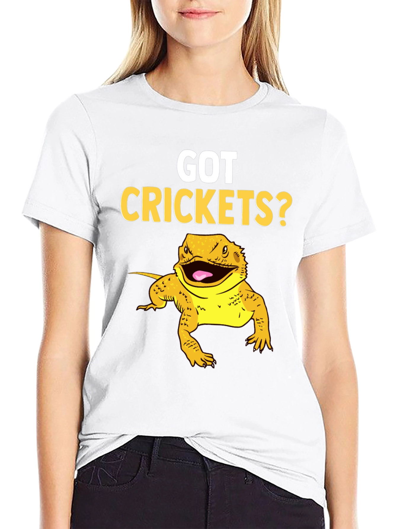 Black Got Crickets? Bearded Dragon Pet T-Shirt view 9
