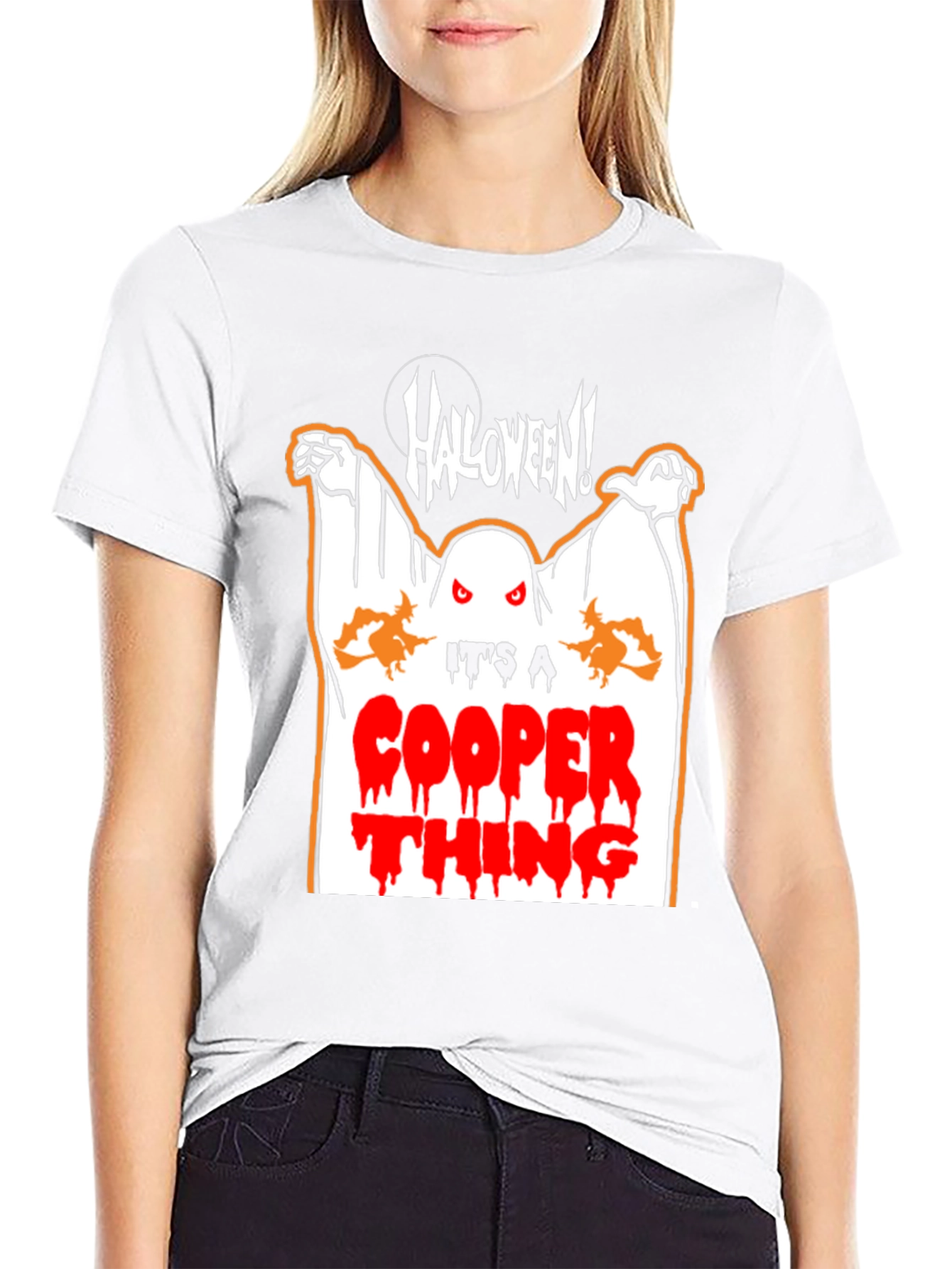 Black Halloween Ghost T-Shirt - It's a Cooper Thing! view 9