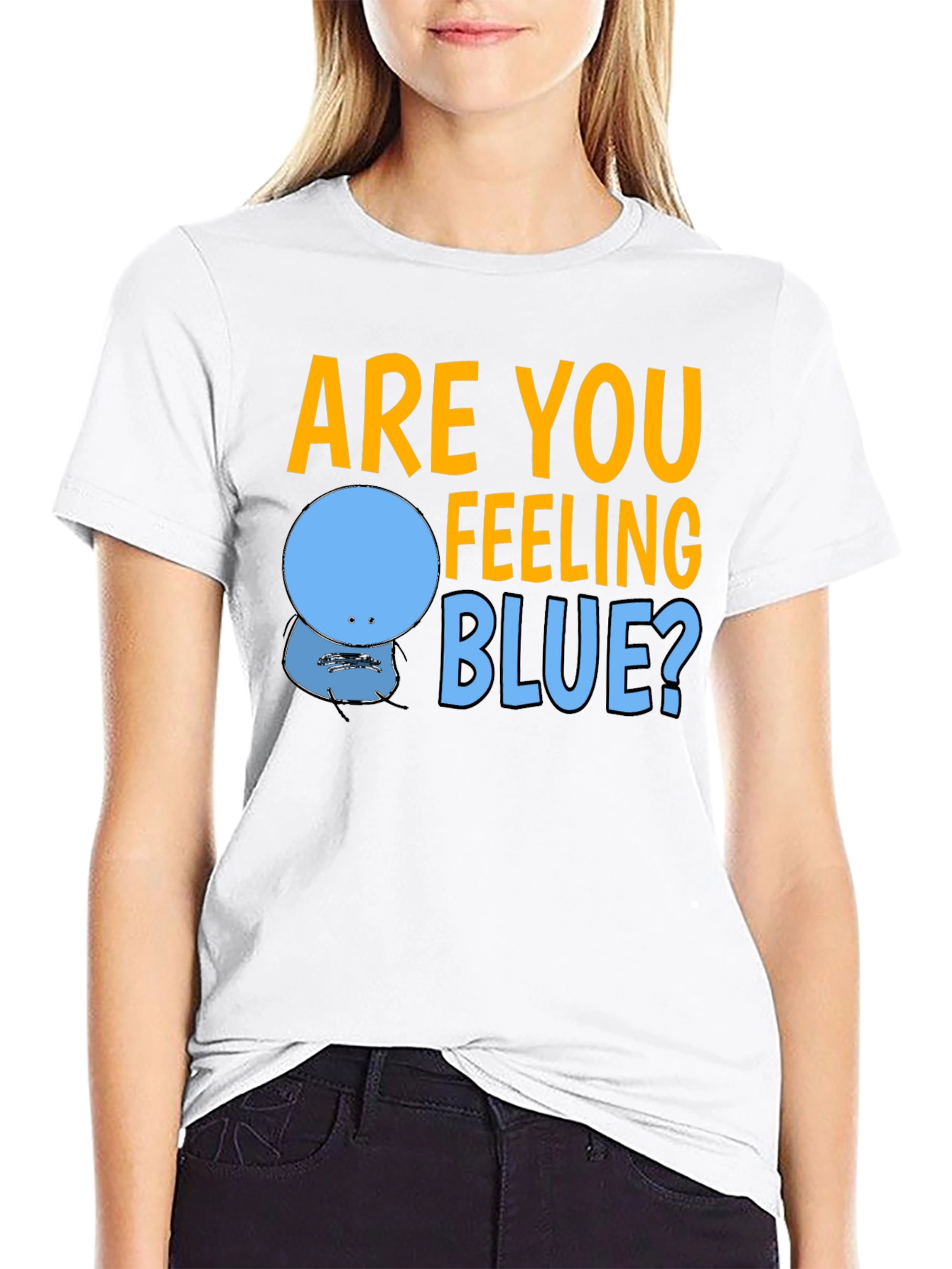 Black Are You Feeling Blue? Graphic T-Shirt view 9