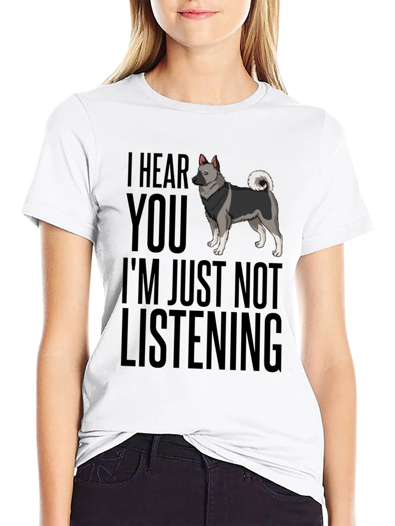Black Funny Dog T-Shirt - I Hear You view 9