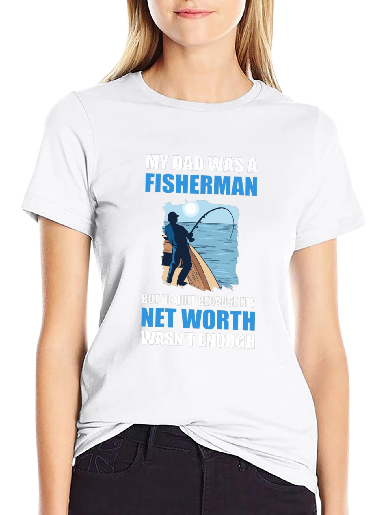 Black Fisherman Dad Joke T-Shirt view 9