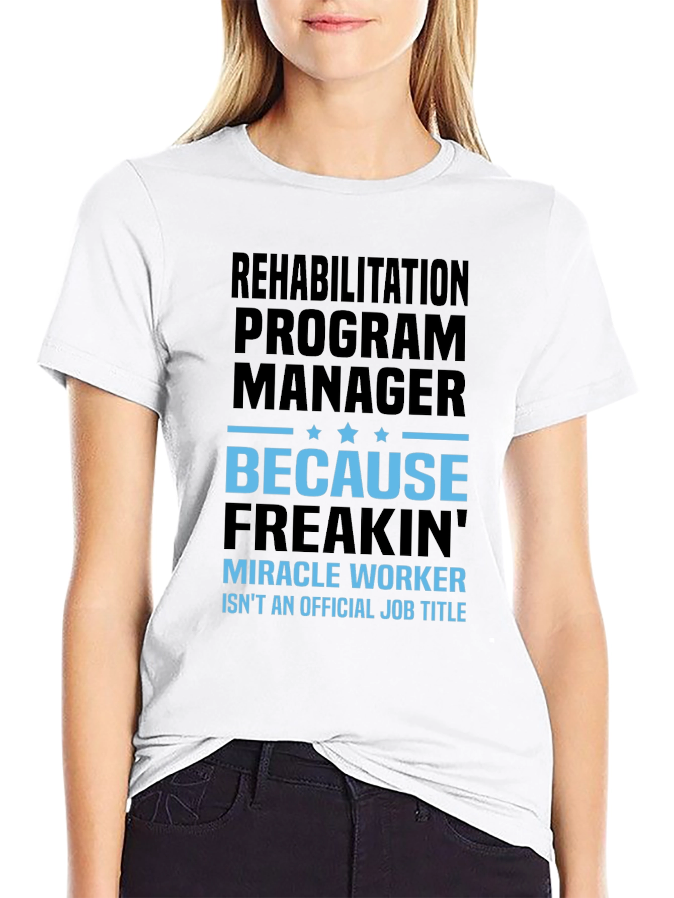 Black Rehabilitation Program Manager Graphic T-Shirt view 9
