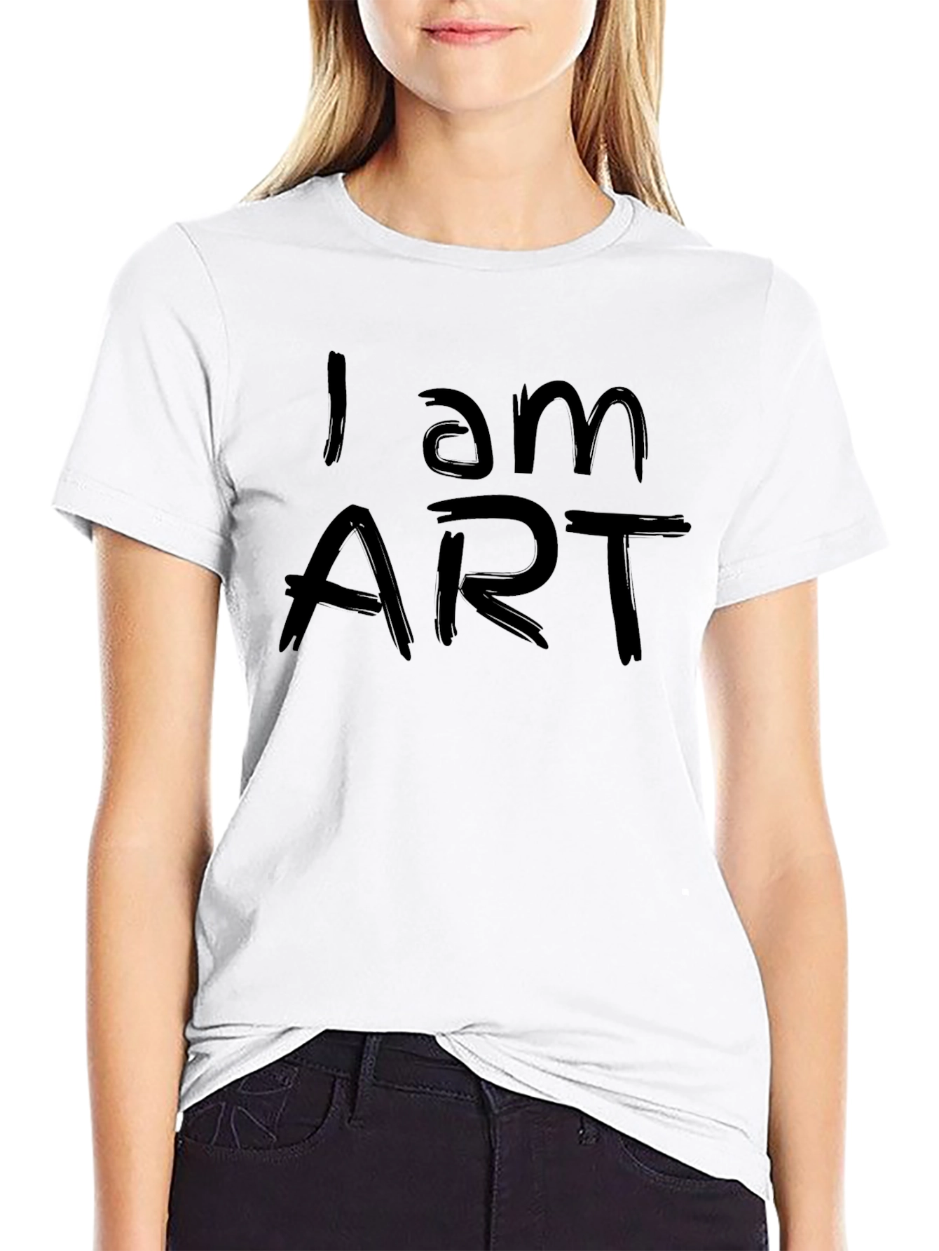 Black I am ART Black Graphic Tee view 9