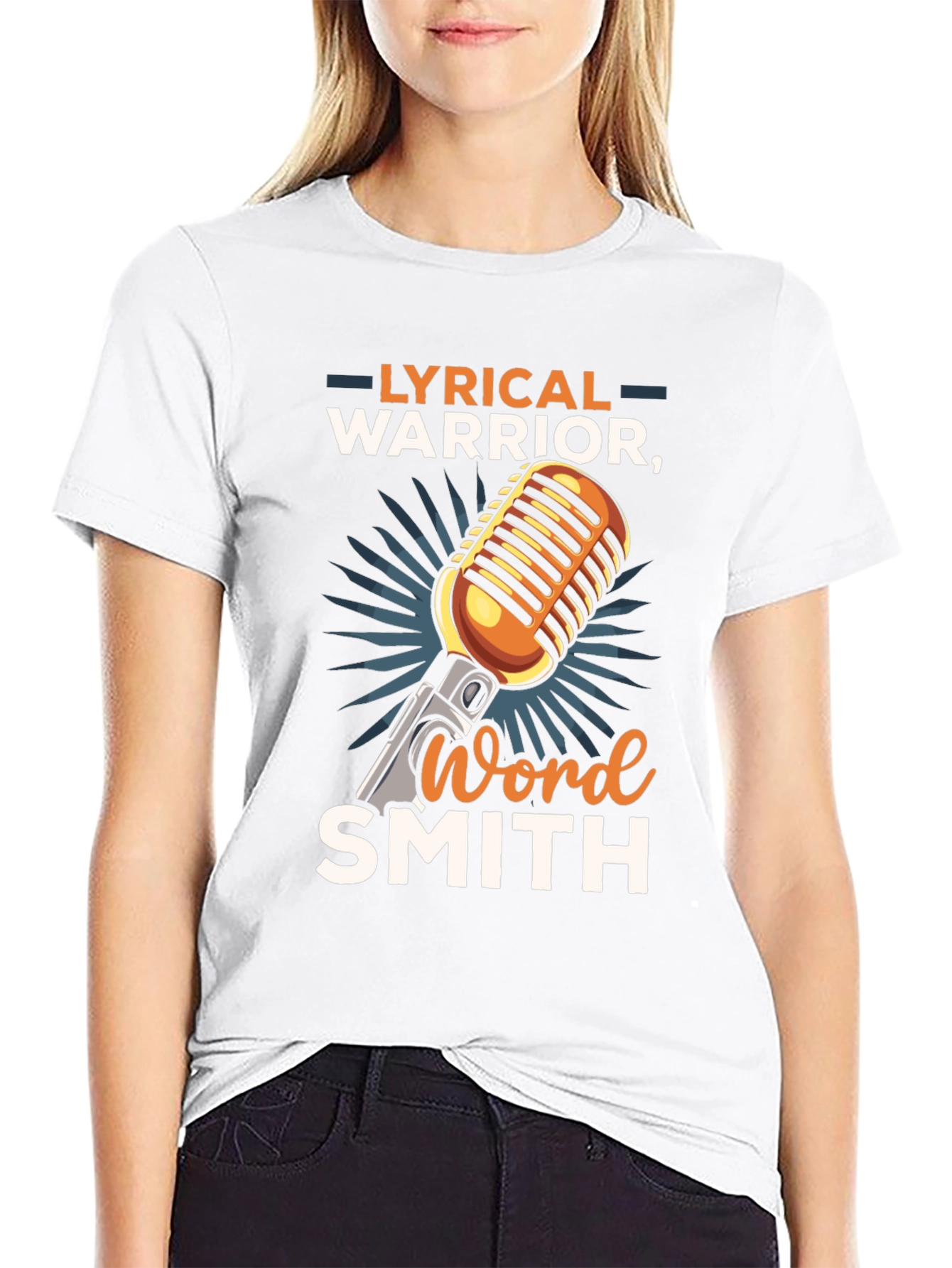 Black Lyrical Warrior Word Smith Graphic T-Shirt view 9