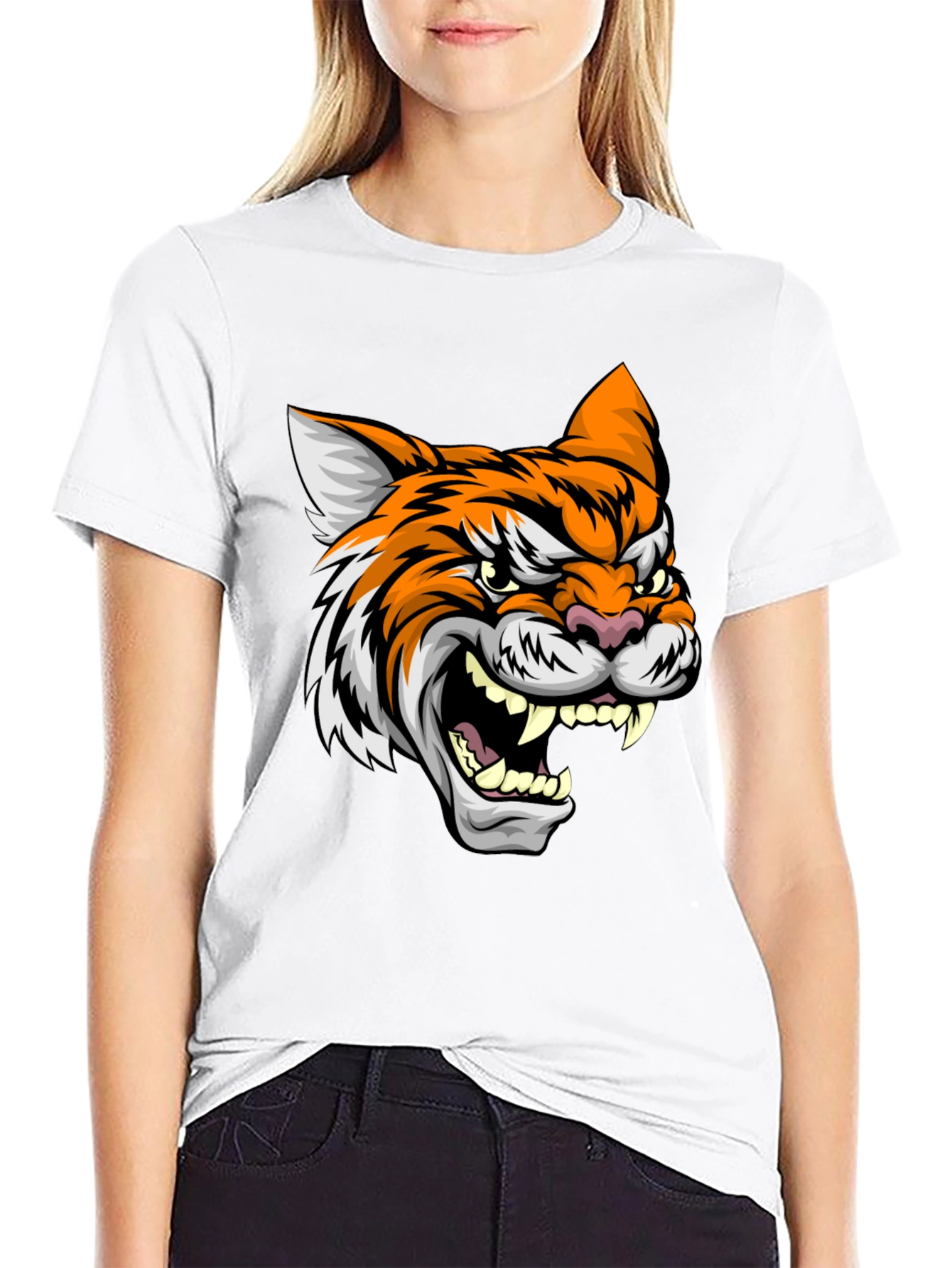 Black Tiger Graphic Black T-Shirt view 9