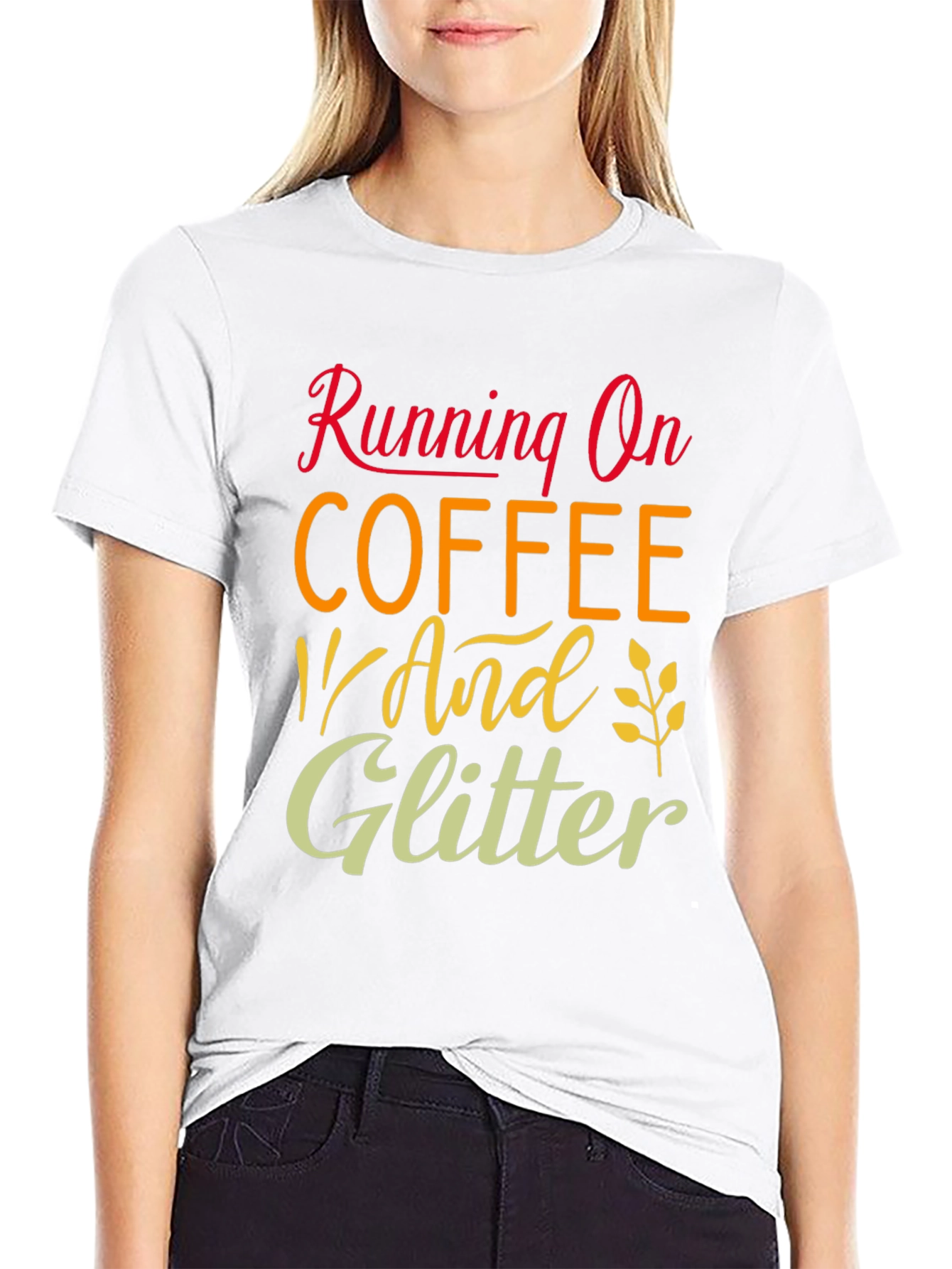 Black Running on Coffee and Glitter T-Shirt view 9