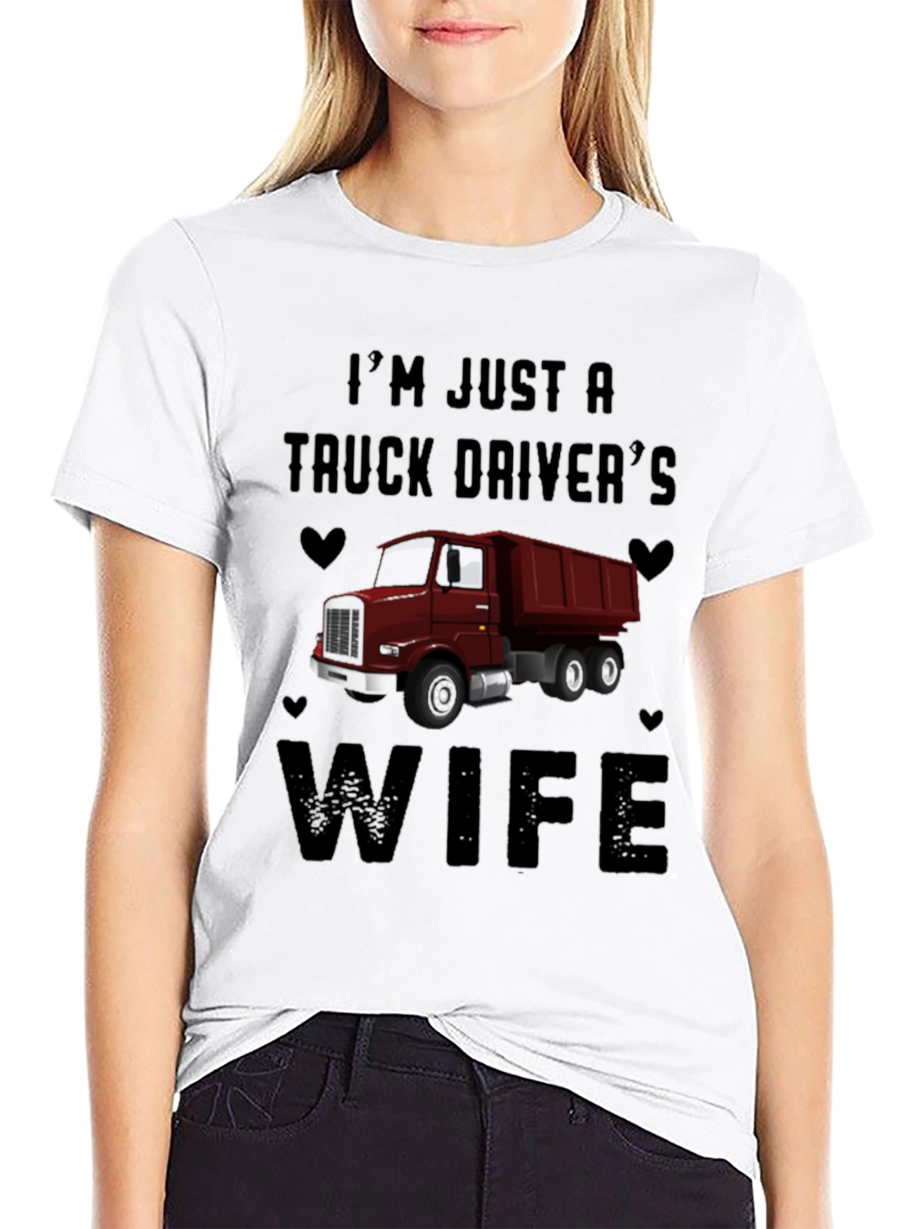 Black Truck Driver's Wife Graphic Tee view 9