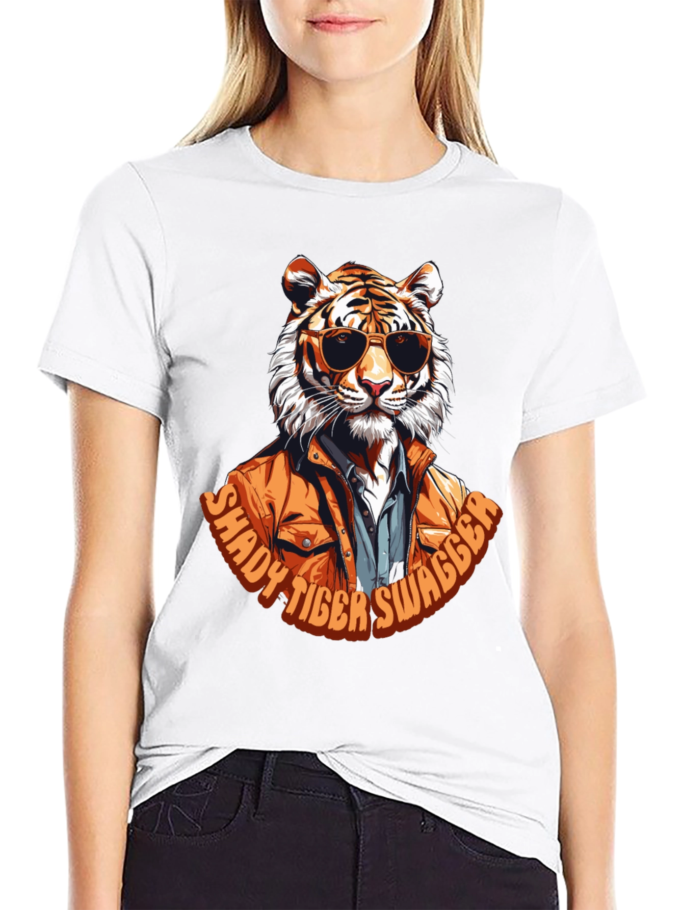 Black Shady Tiger Swagger T-Shirt view 9