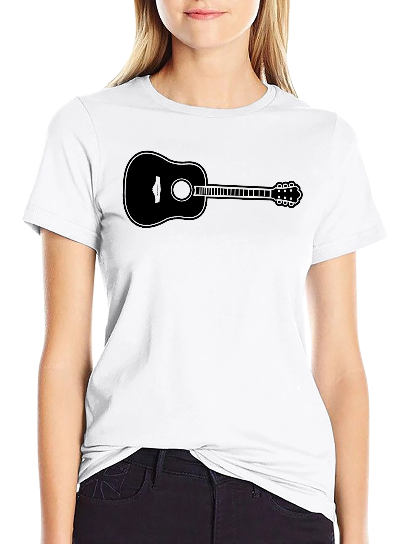 Black Guitar Graphic Tee - Classic Black T-Shirt view 9
