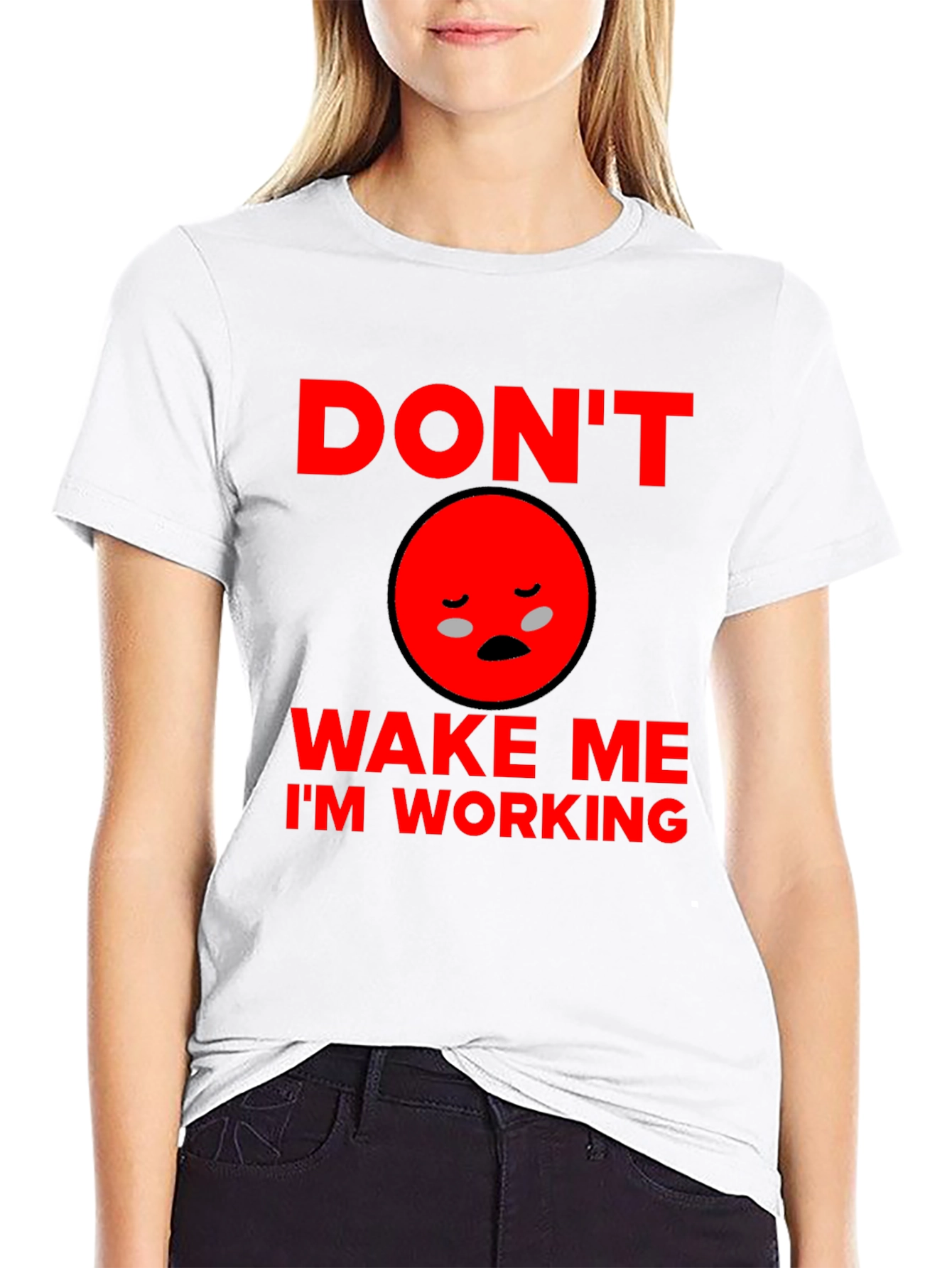 Black Don't Wake Me I'm Working Funny Graphic Tee view 9