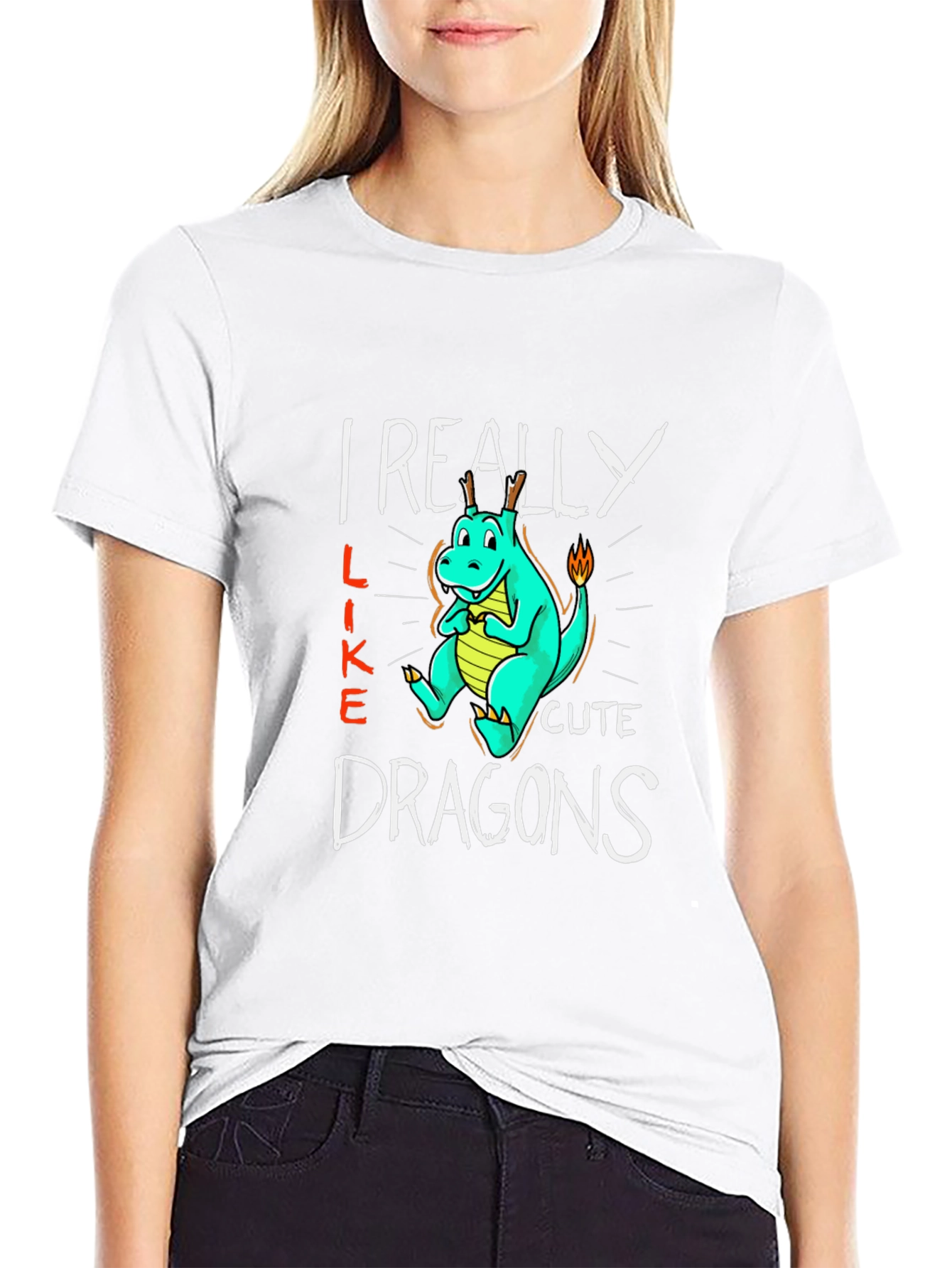 Cute Dragon Graphic Tee - 'I Really Like Cute Dragons' T-Shirt - 9
