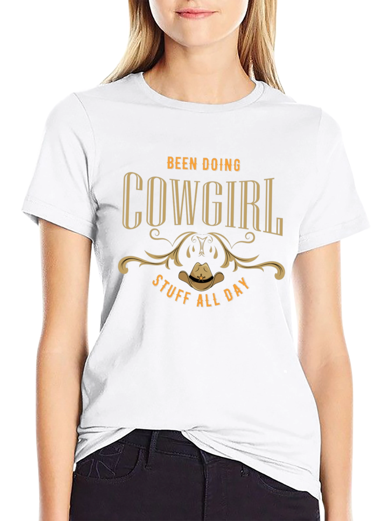 Black Cowgirl Stuff All Day T-Shirt view 9