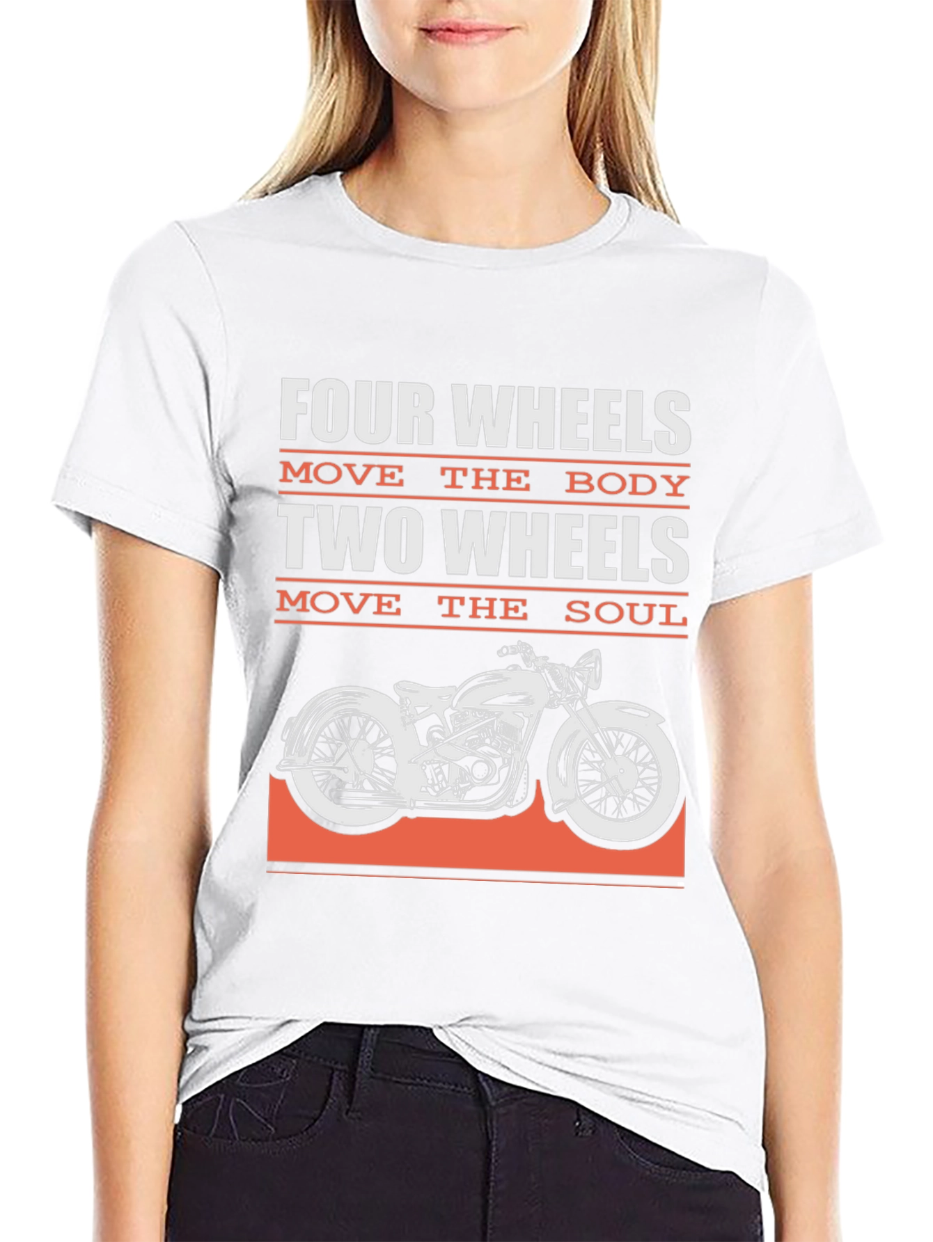 Black Two Wheels Move the Soul Graphic Tee view 9