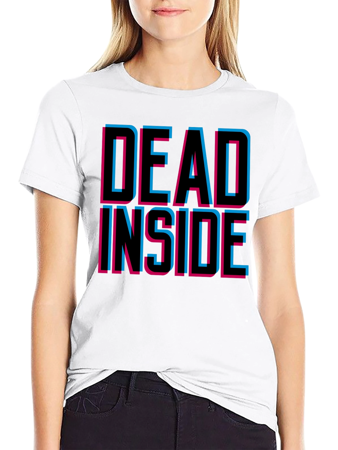 Black Dead Inside Graphic Tee - Trendy Unisex T-Shirt view 9