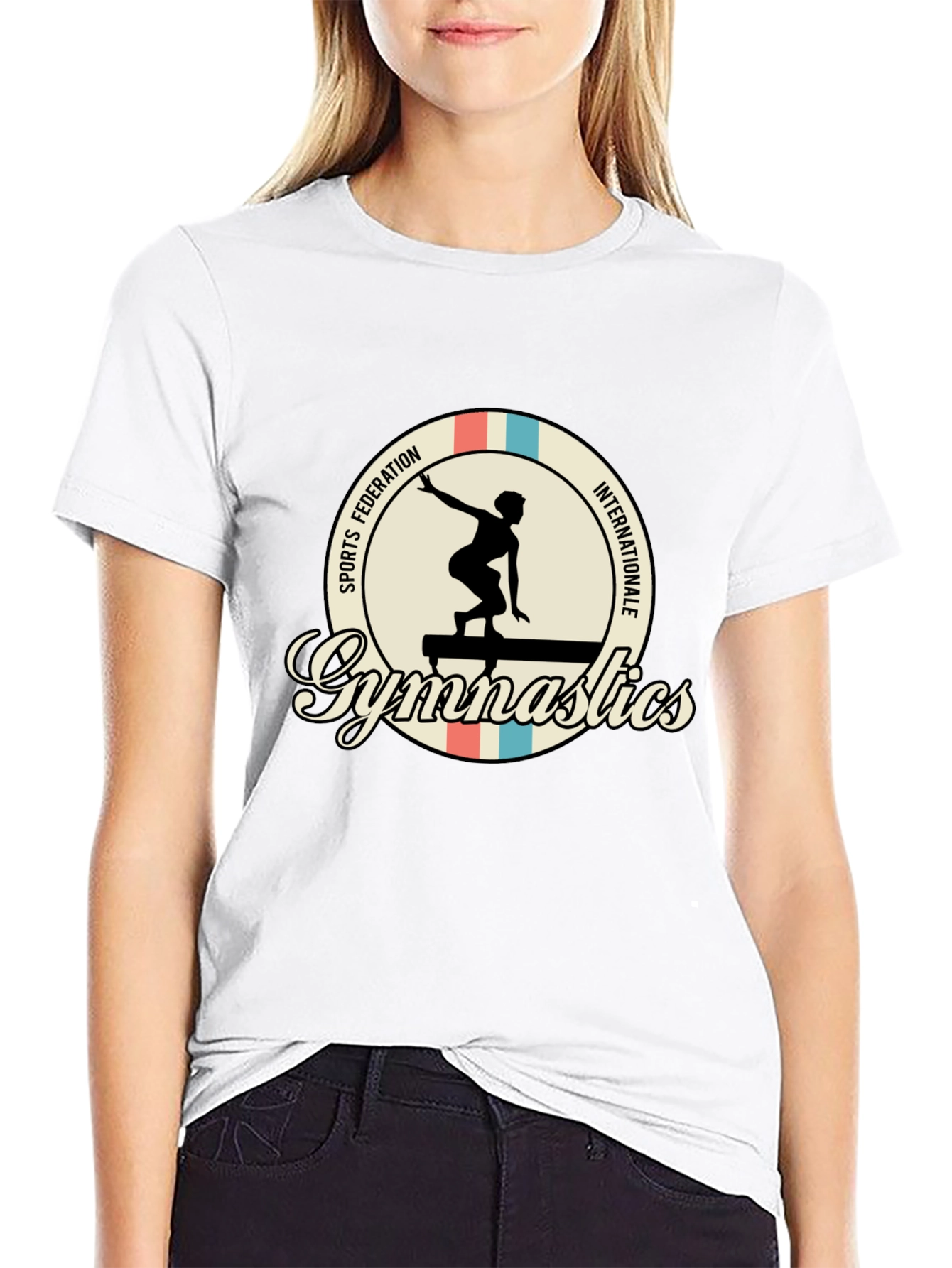 Black Gymnastics T-Shirt: Sports Federation Internationale view 9