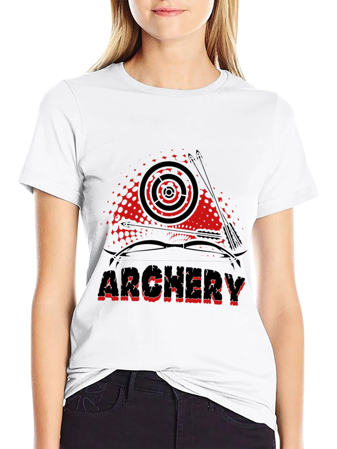Black Archery Graphic Tee - Black Cotton Casual T-Shirt view 9
