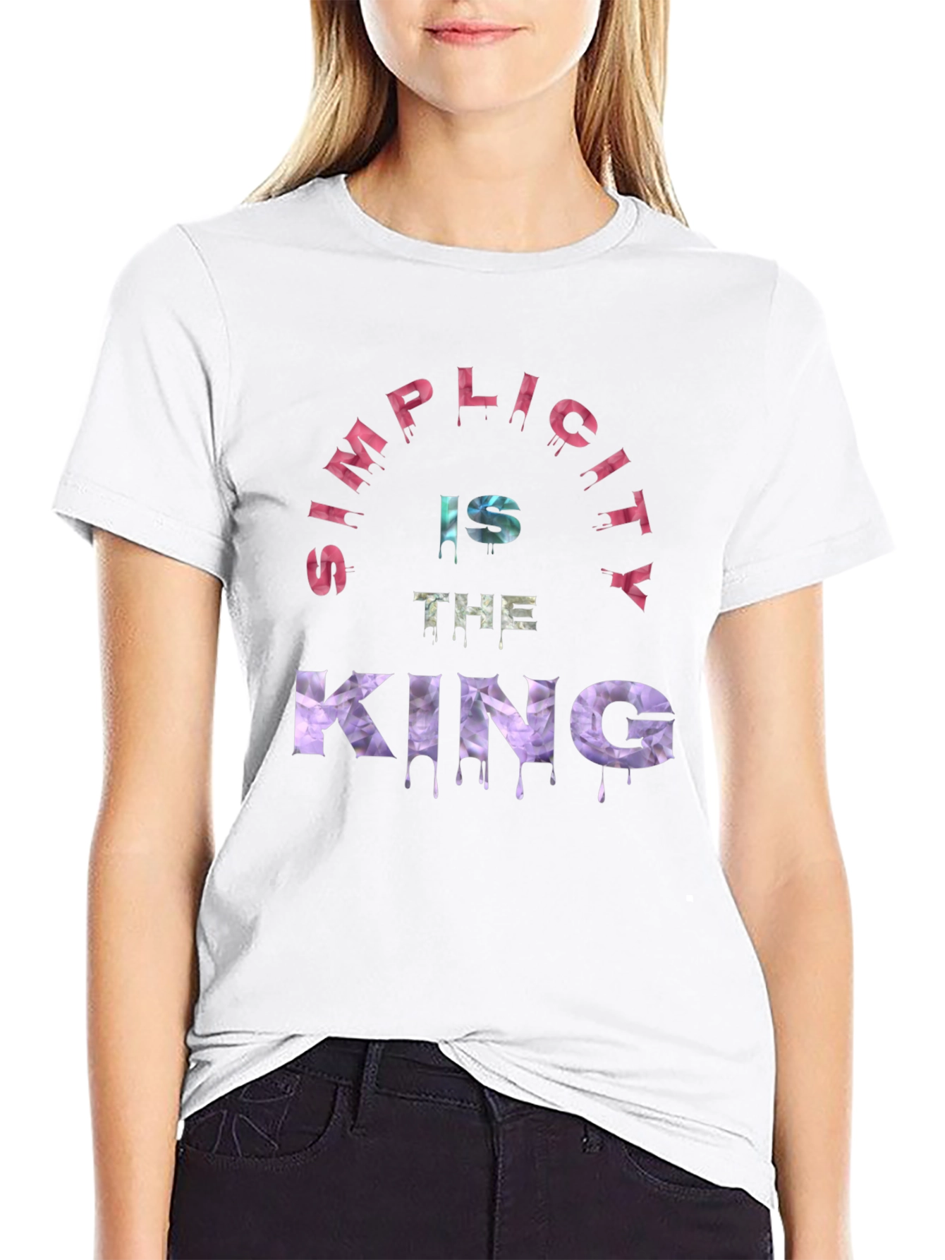 Black Simplicity is the King Graphic T-Shirt view 9