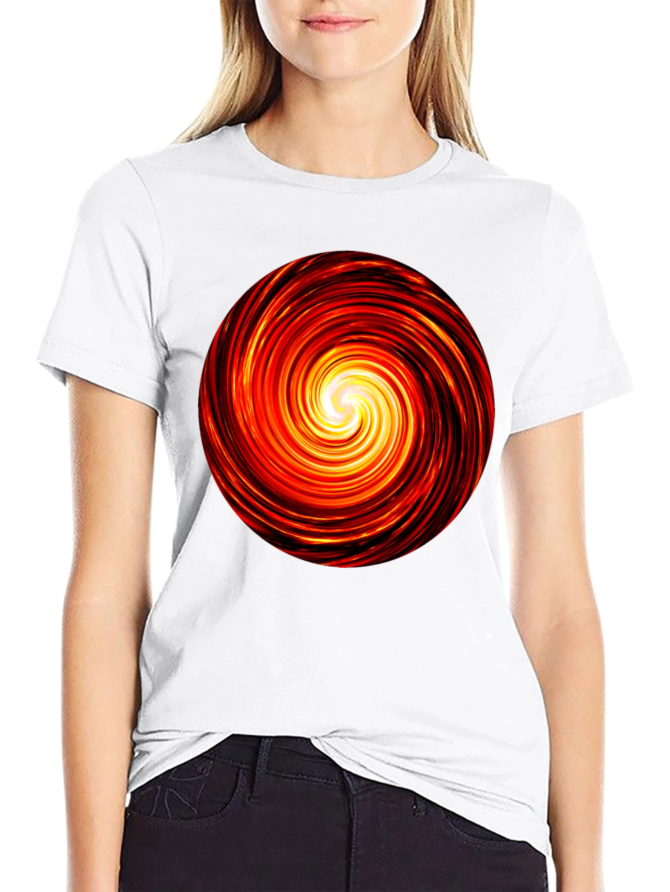 Black Fiery Vortex Black T-Shirt view 9