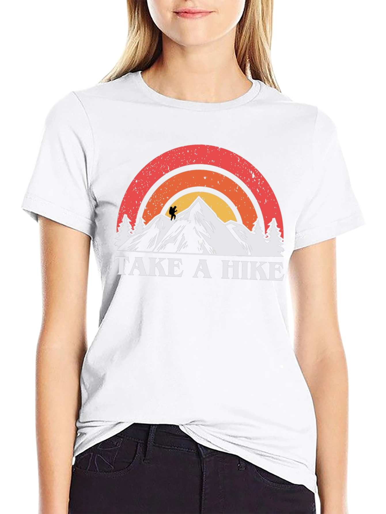 Black Take a Hike T-Shirt - Vintage Mountain Design view 9
