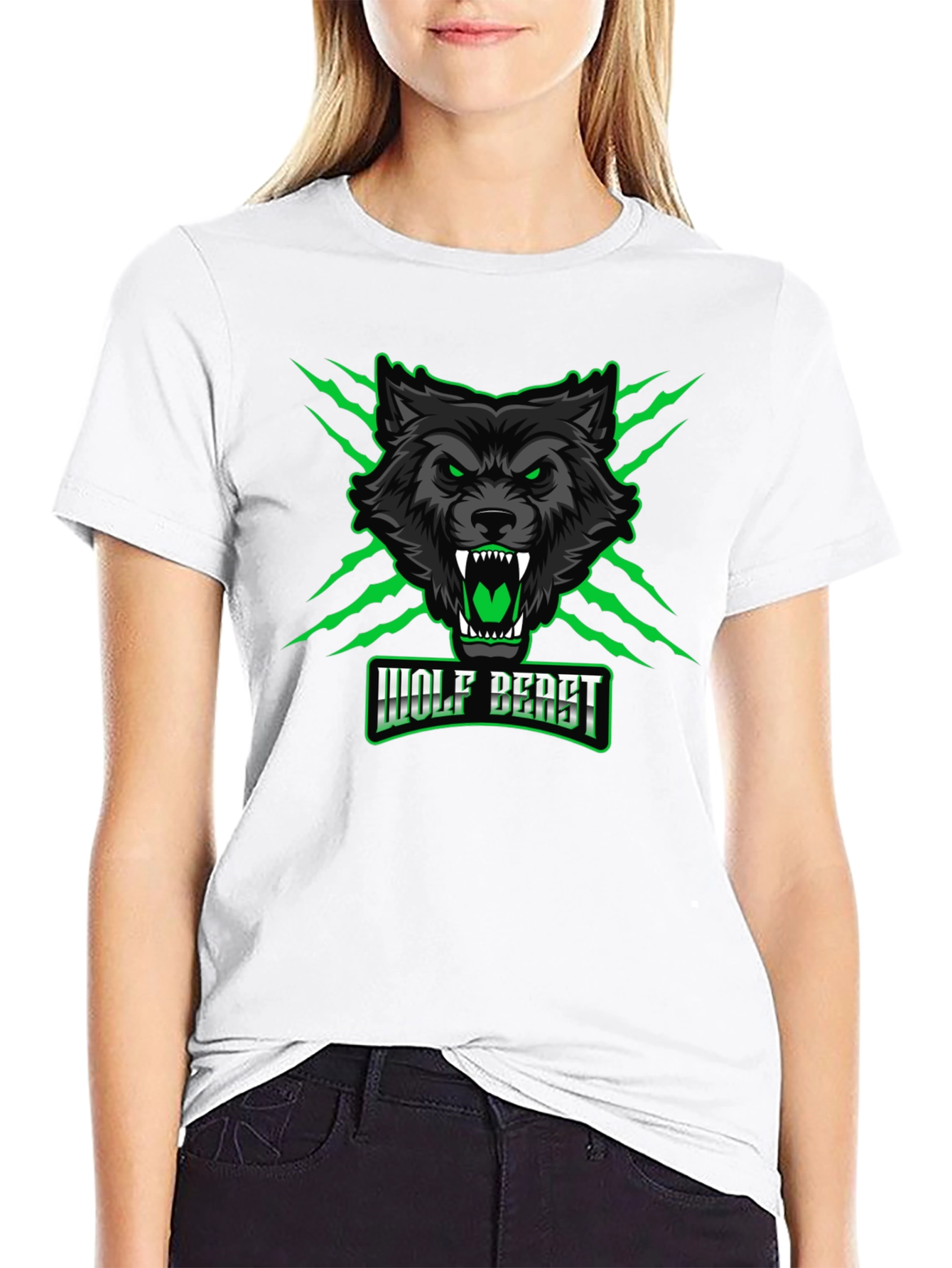 Black Wolf Beast Graphic Tee - Fierce & Bold Design view 9