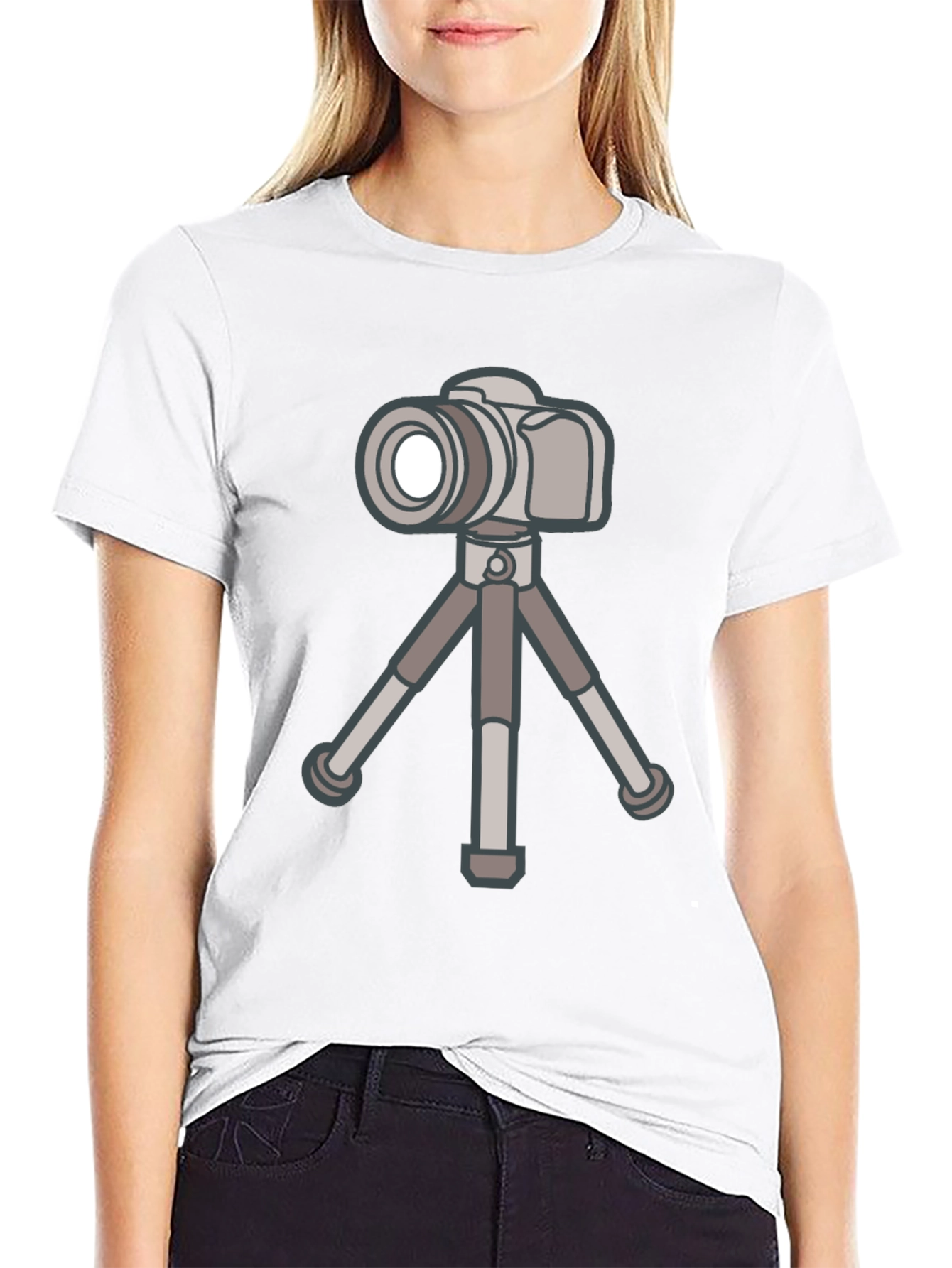 Black Camera on Tripod Graphic Tee - Photography Lover Shirt view 9