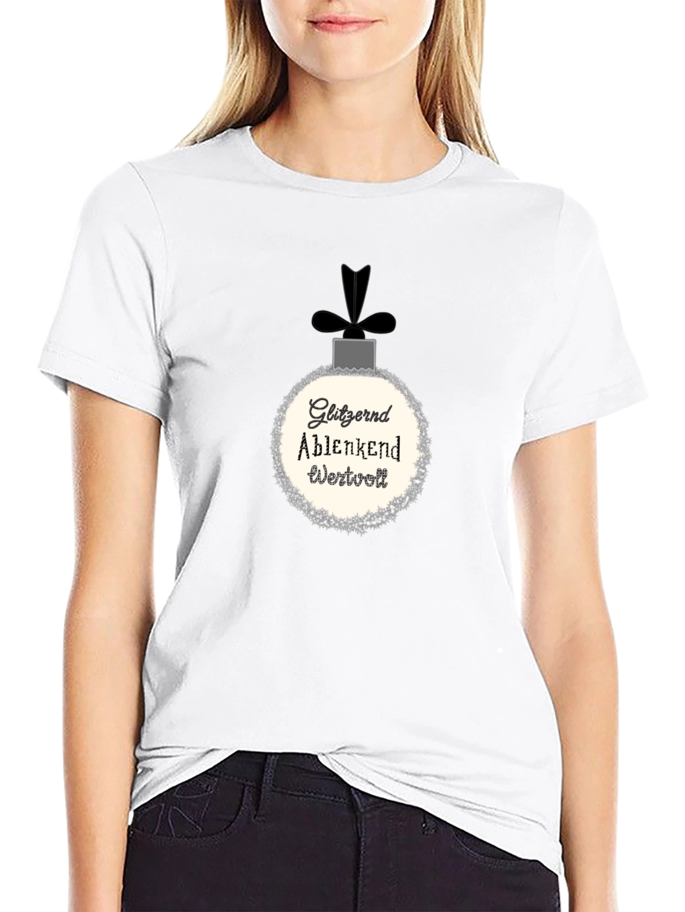Black Gitzernd Ablenkend Wertvoll Christmas T-Shirt view 9