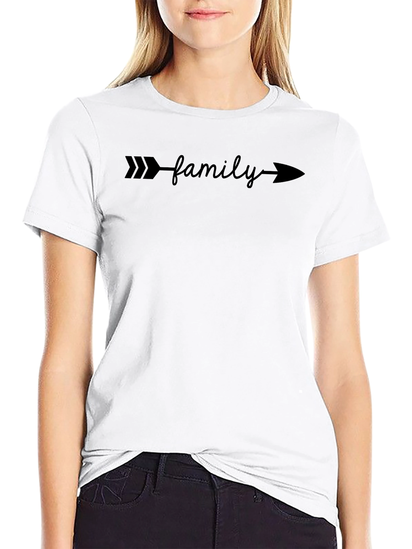 Family Arrow Graphic Tee - Soft Black T-Shirt - 9