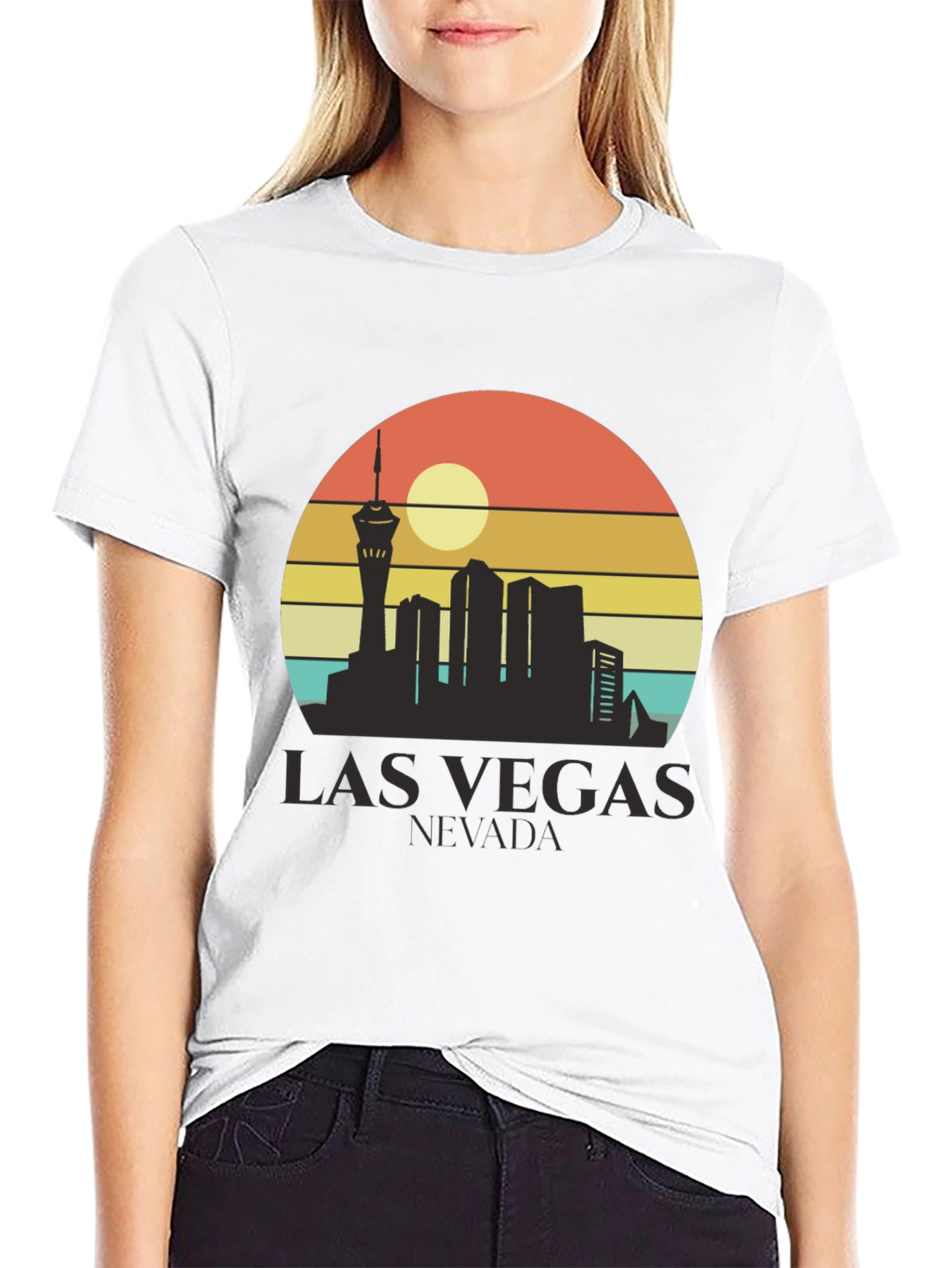 Black Las Vegas Nevada Skyline Graphic Tee view 9