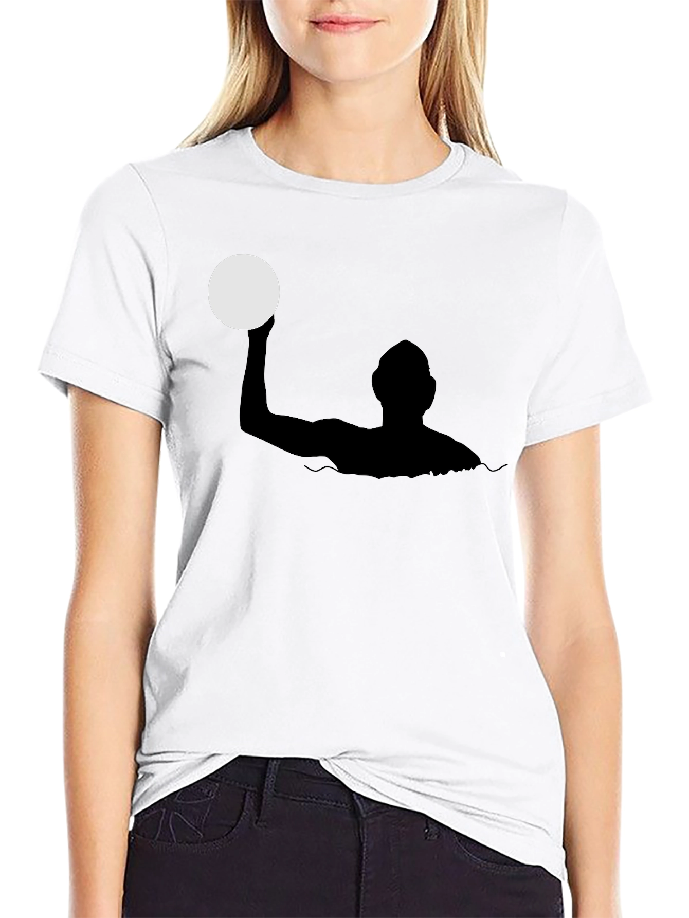 Black Water Polo Silhouette Black T-Shirt view 9