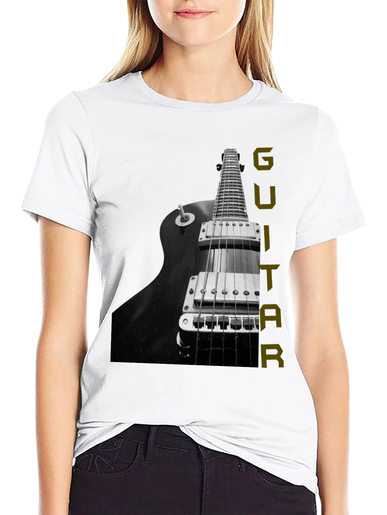 Black Guitar Graphic Tee - Musician T-Shirt view 9