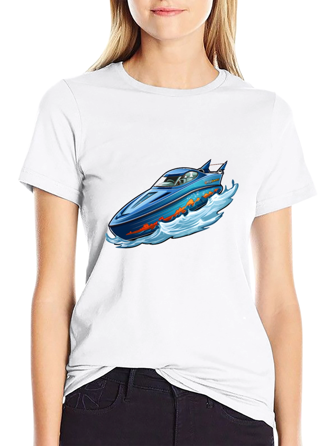 Black Blue Speedboat T-Shirt view 9
