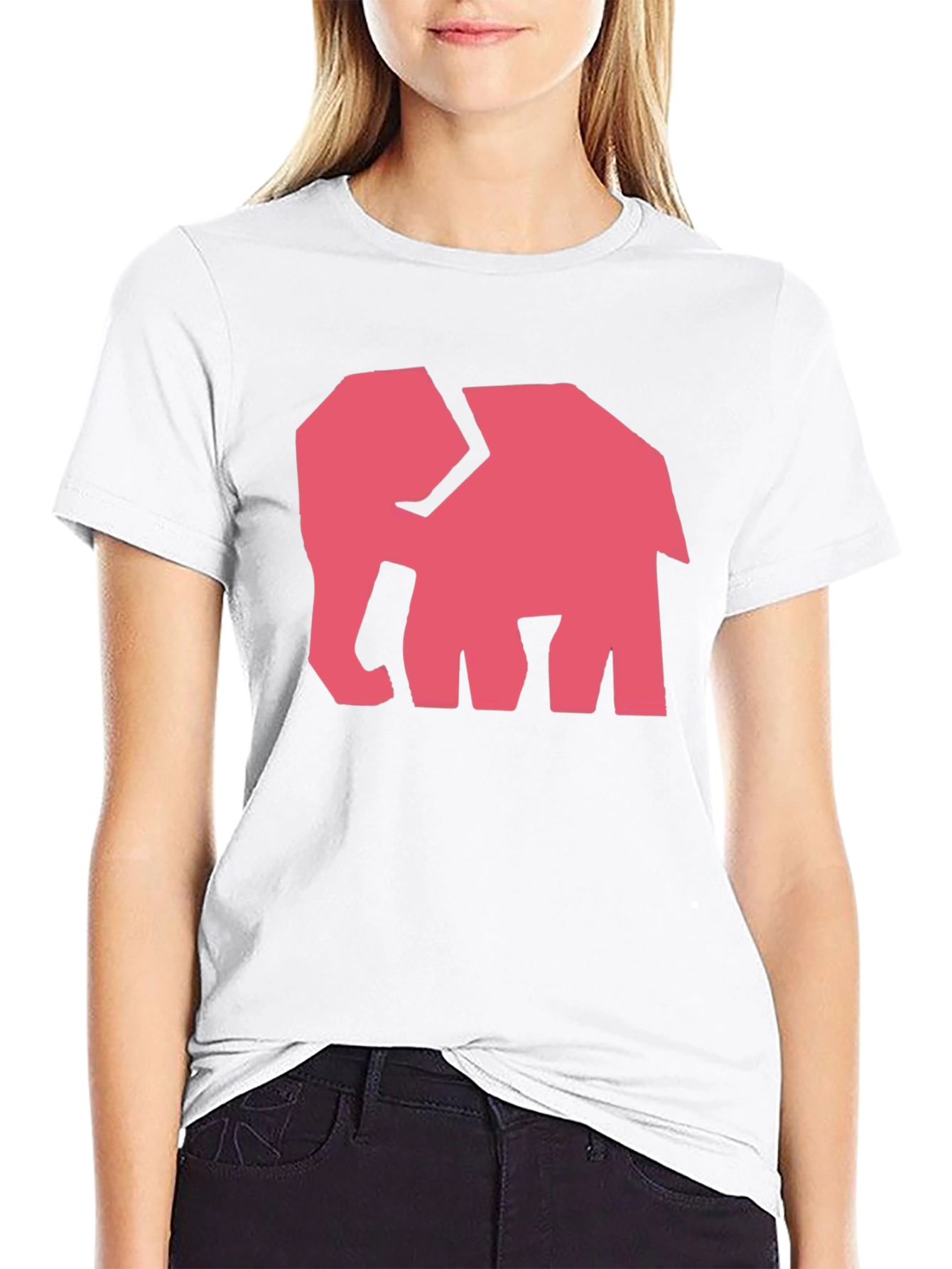 Black Modern Elephant Graphic Tee - Black Cotton Shirt view 9