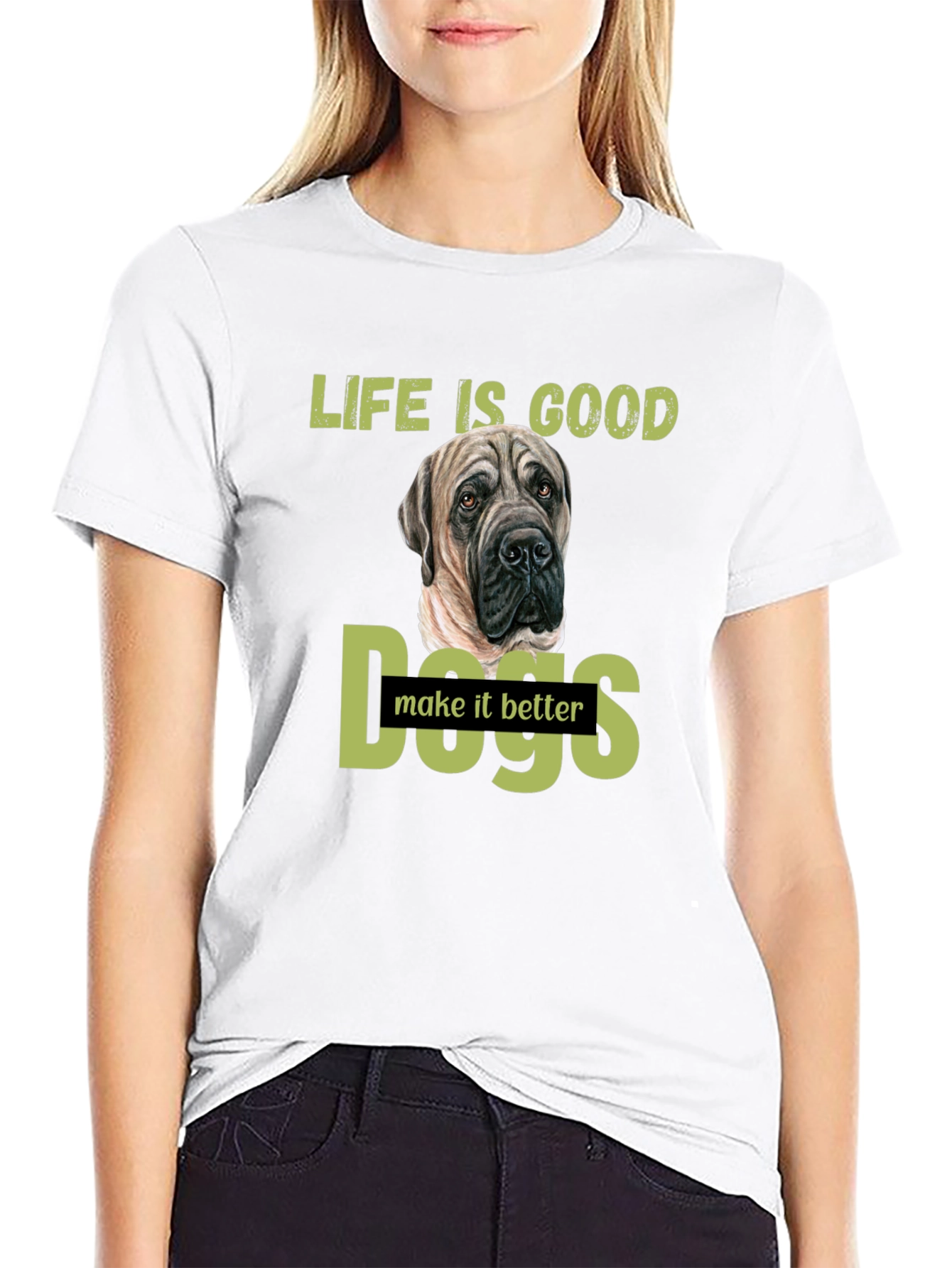 Black Life is Good Dogs Make it Better T-Shirt view 9