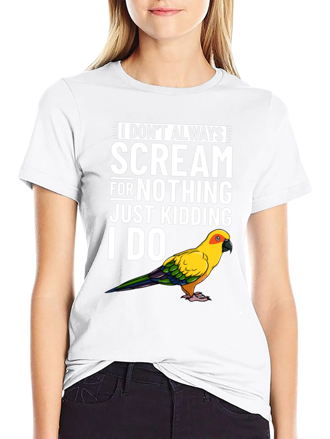 Black Funny Parrot T-Shirt - I Don't Always Scream view 9